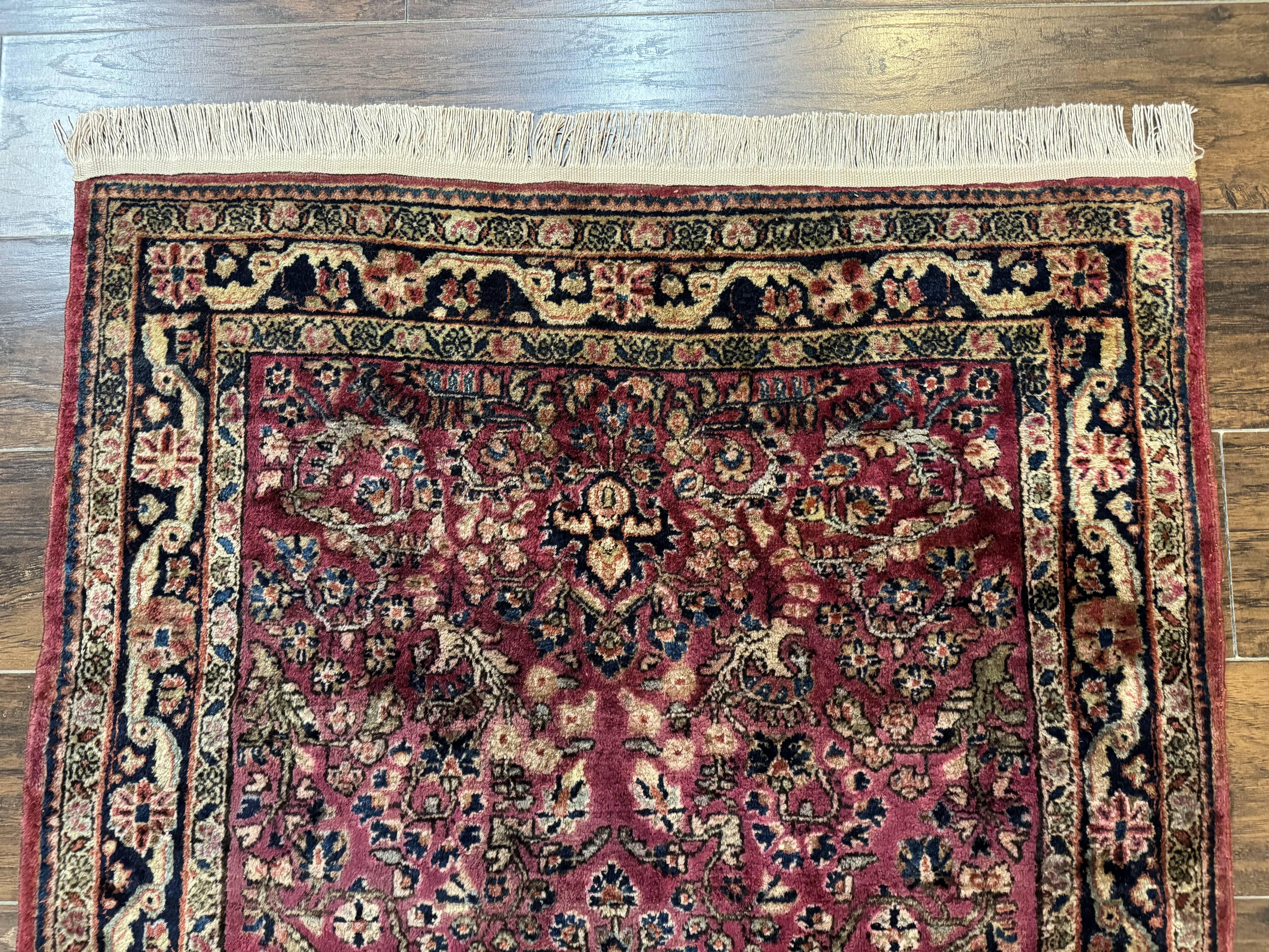 Persian Sarouk Rug 3x5, Antique Persian Carpet - Image 3