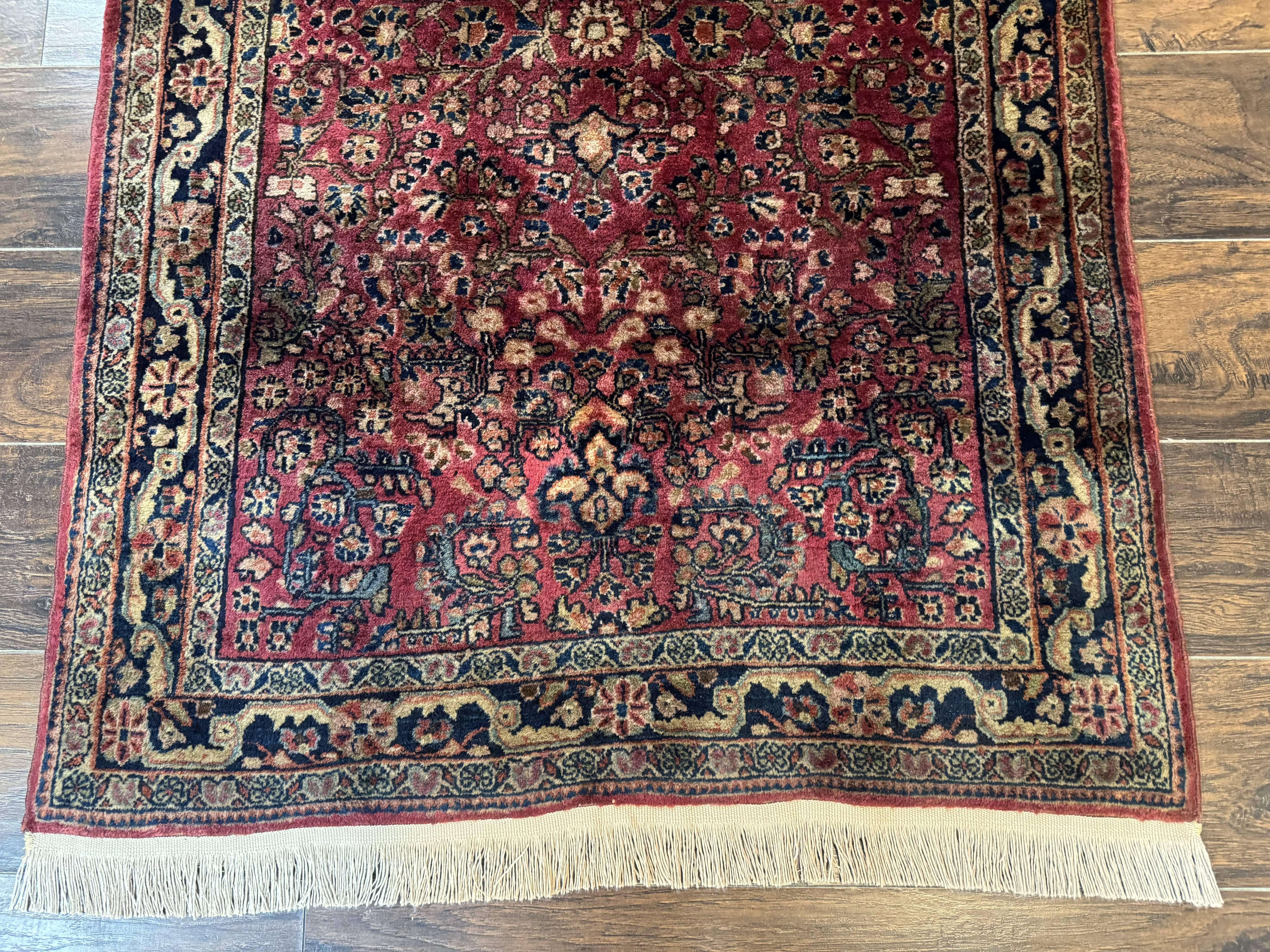 Persian Sarouk Rug 3x5, Antique Persian Carpet - Image 5