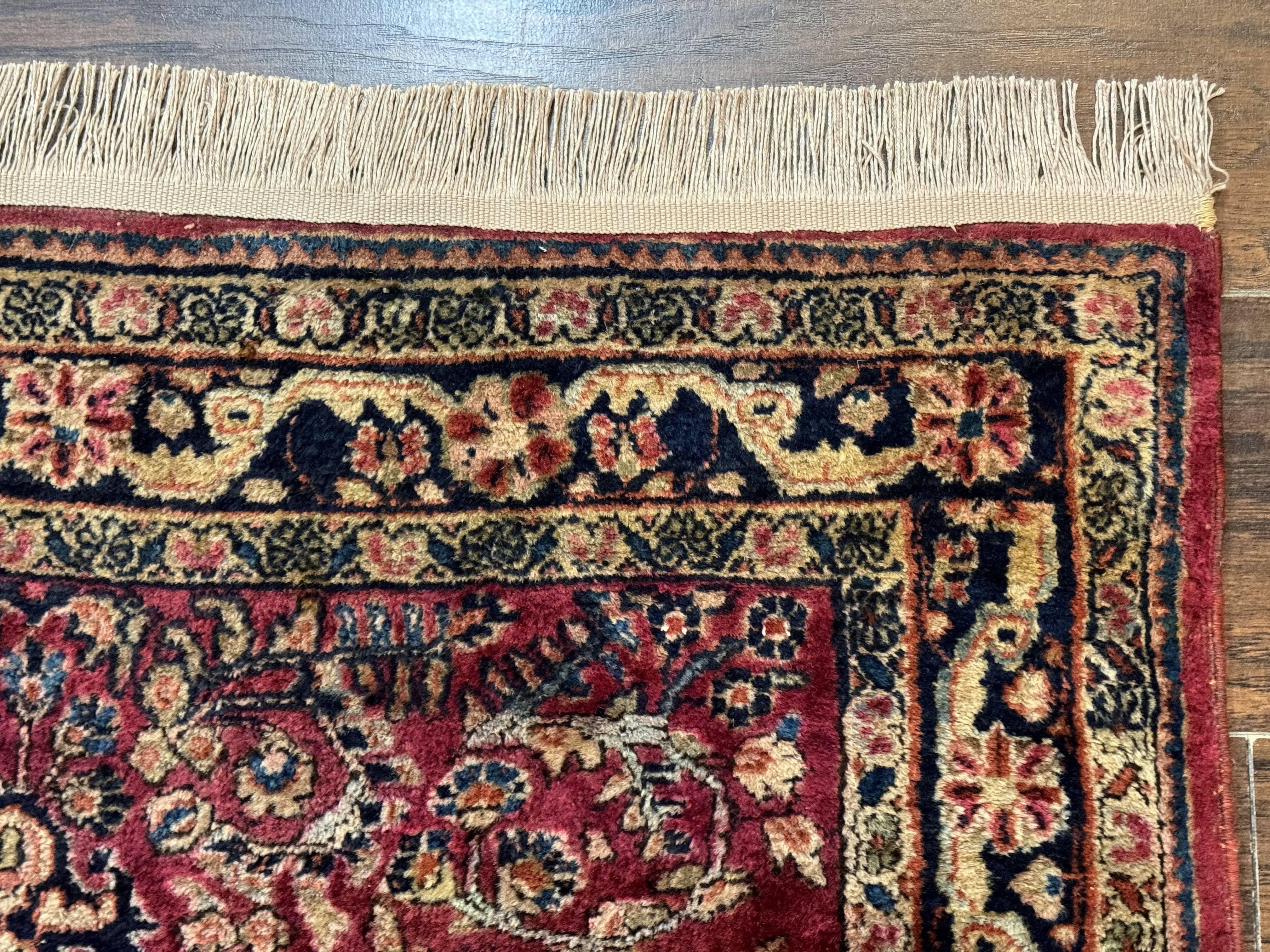 Persian Sarouk Rug 3x5, Antique Persian Carpet - Image 7