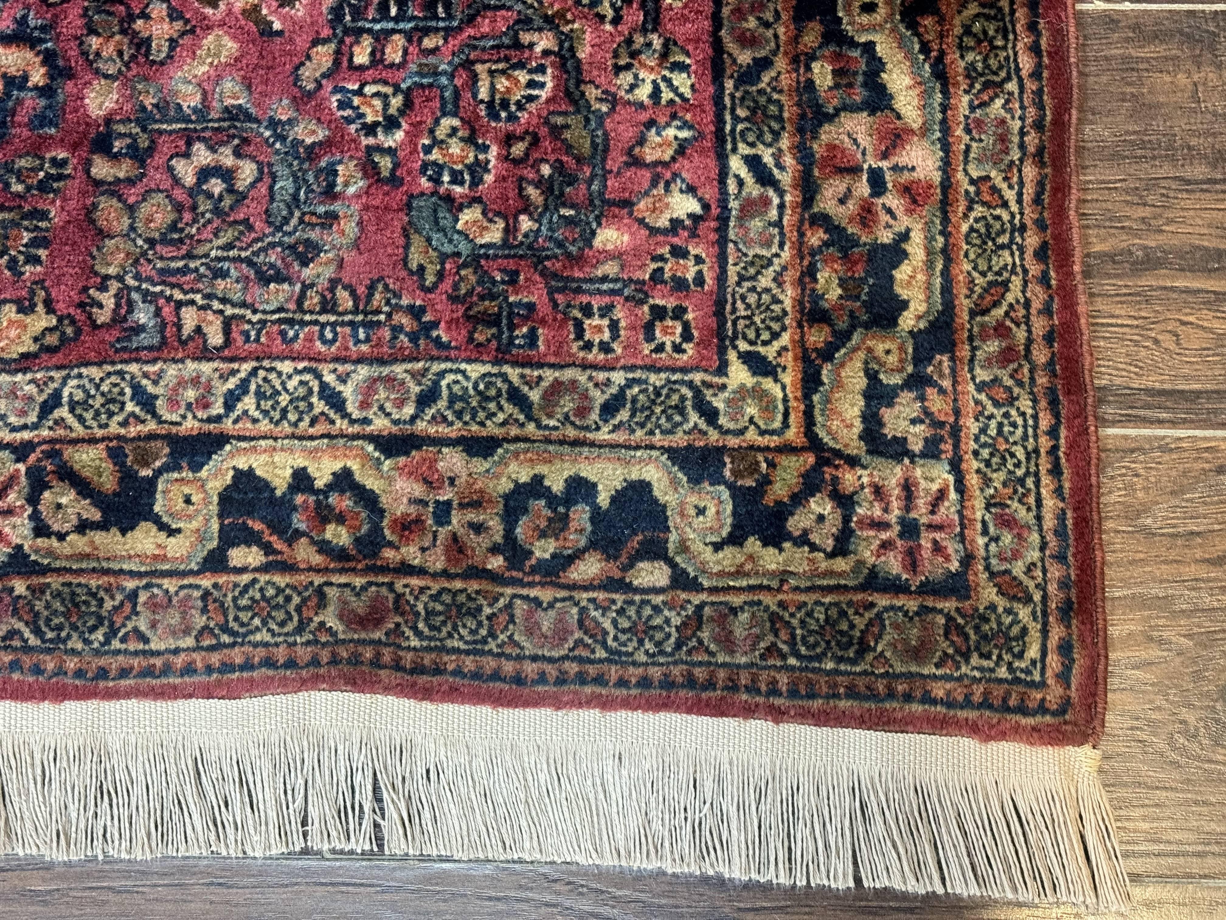 Persian Sarouk Rug 3x5, Antique Persian Carpet - Image 9