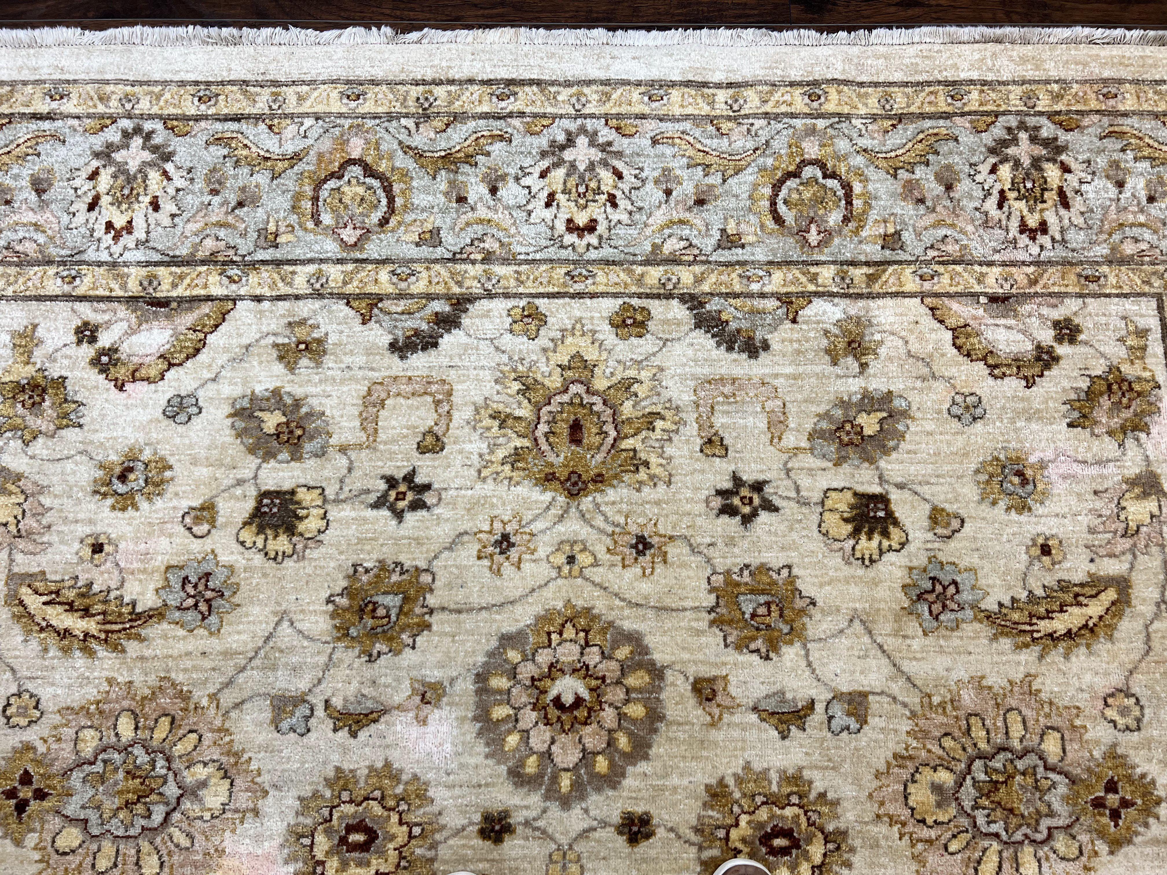 Peshawar Rug 8x10, Oushak Rug, Neutral Colors Hand Knotted Farmhouse Rug - Image 3