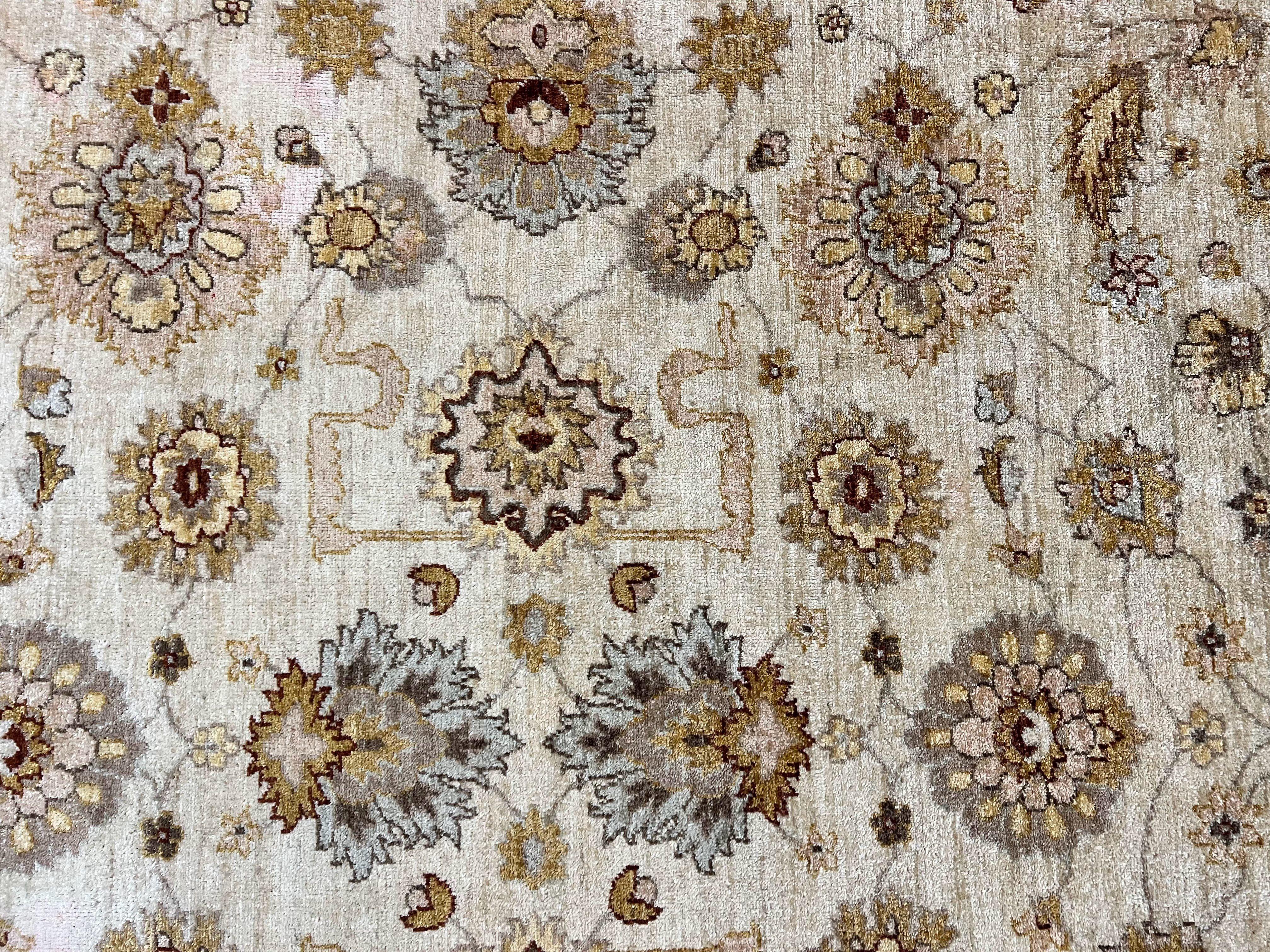 Peshawar Rug 8x10, Oushak Rug, Neutral Colors Hand Knotted Farmhouse Rug - Image 4