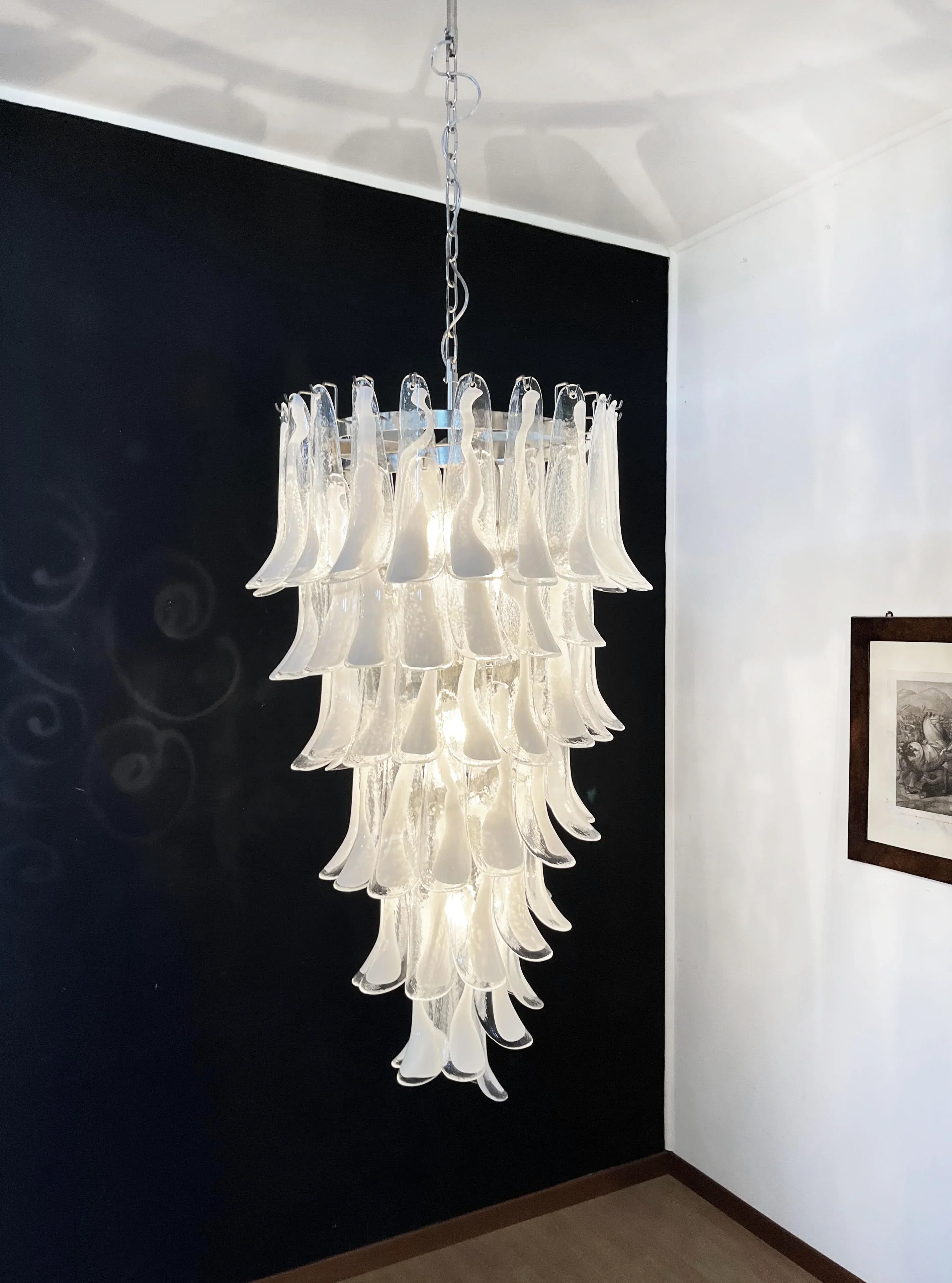 Petals Spiral Murano Transparent Chandelier - Image 11