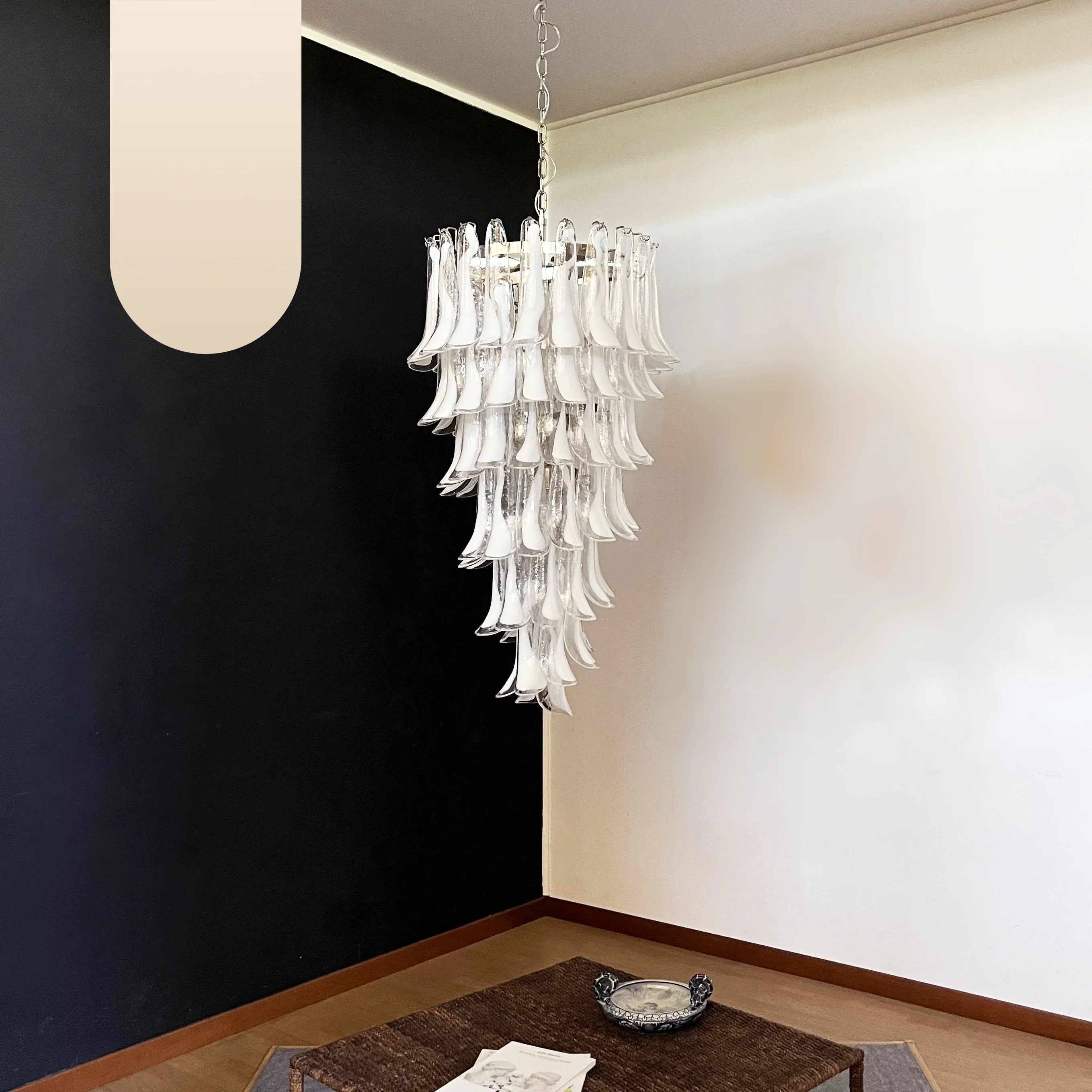 Petals Spiral Murano Transparent Chandelier - Image 20