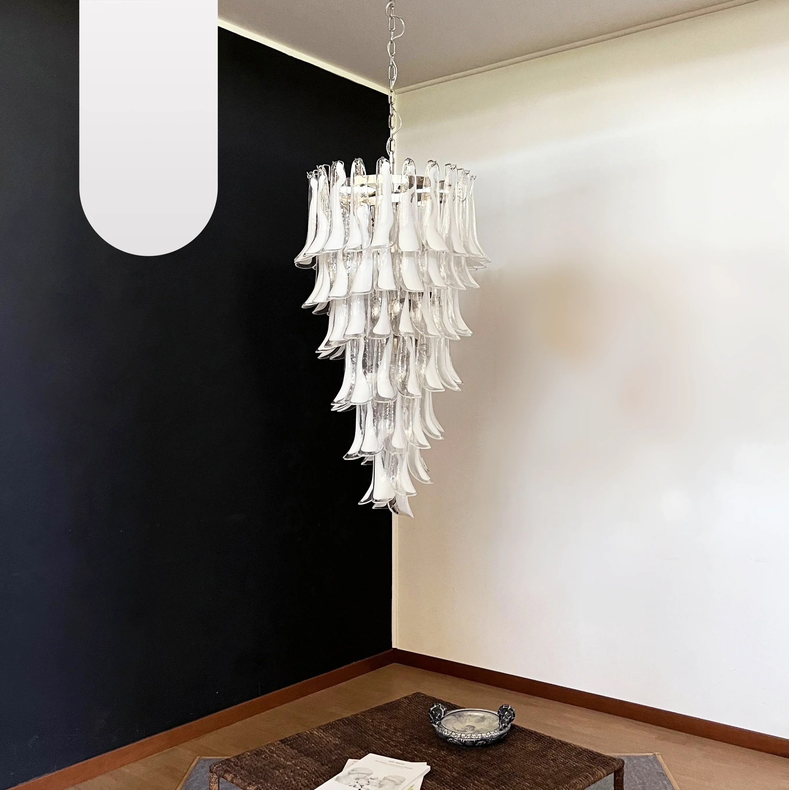 Petals Spiral Murano Transparent Chandelier - Image 21
