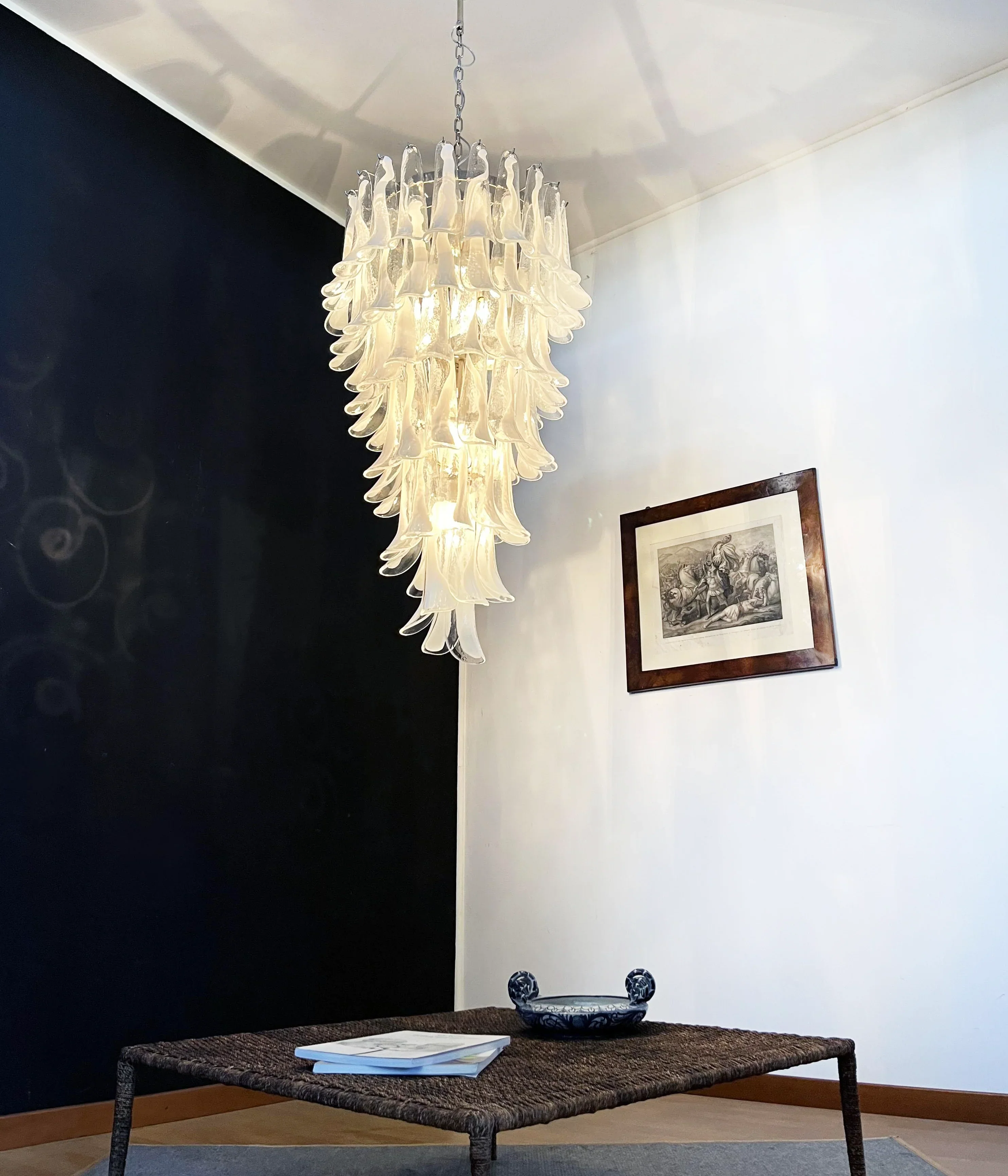 Petals Spiral Murano Transparent Chandelier - Image 8
