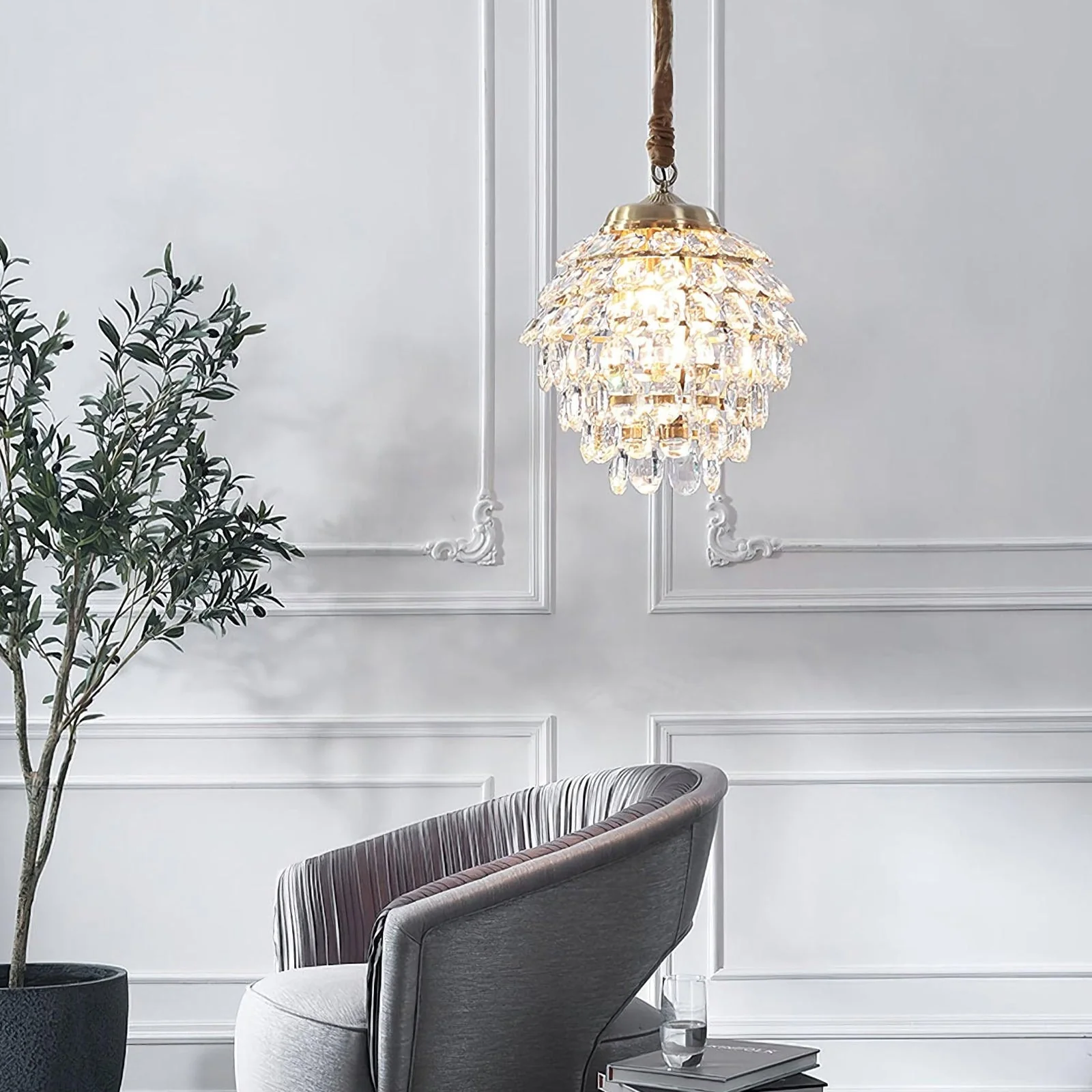Pine Cone Crystal Pendant Light - Image 2