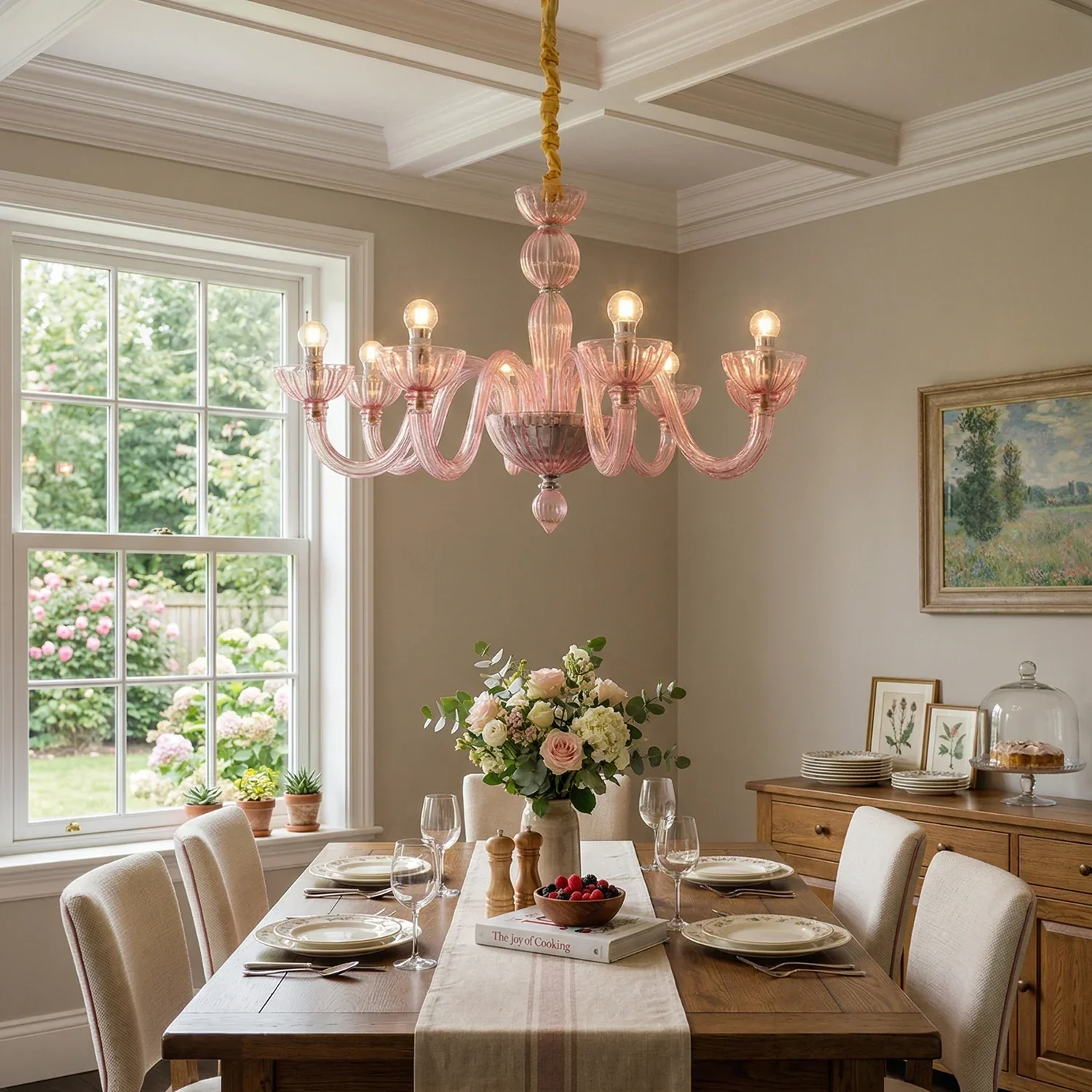 Pink Ares Murano Glass Chandelier - Image 2