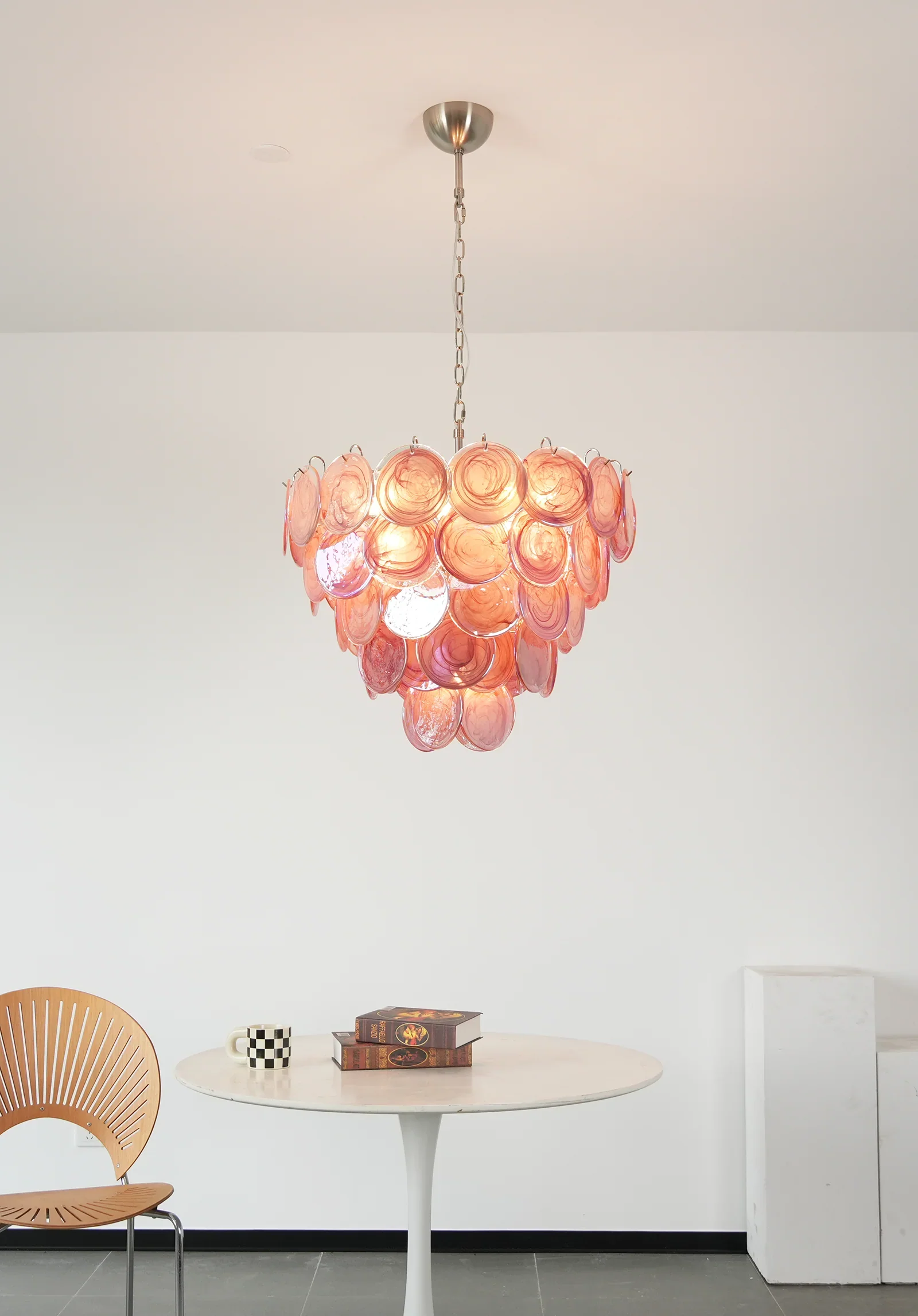 Pink Disc Murano Chandelier - Image 10