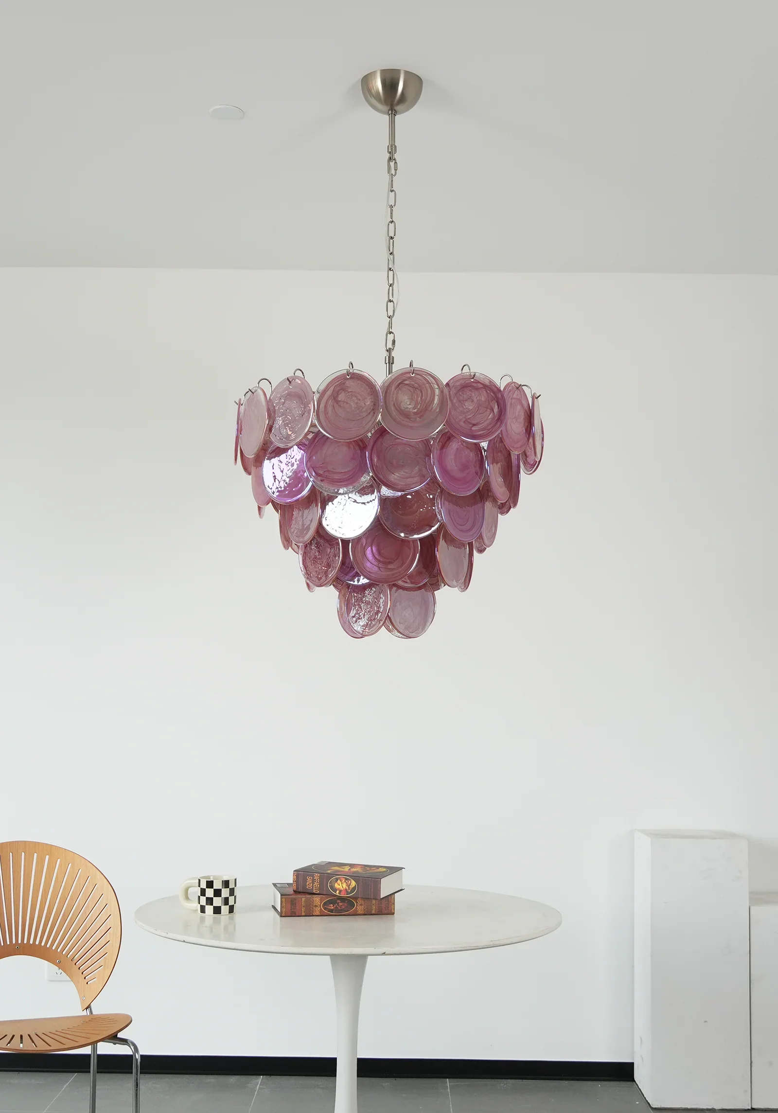 Pink Disc Murano Chandelier - Image 11