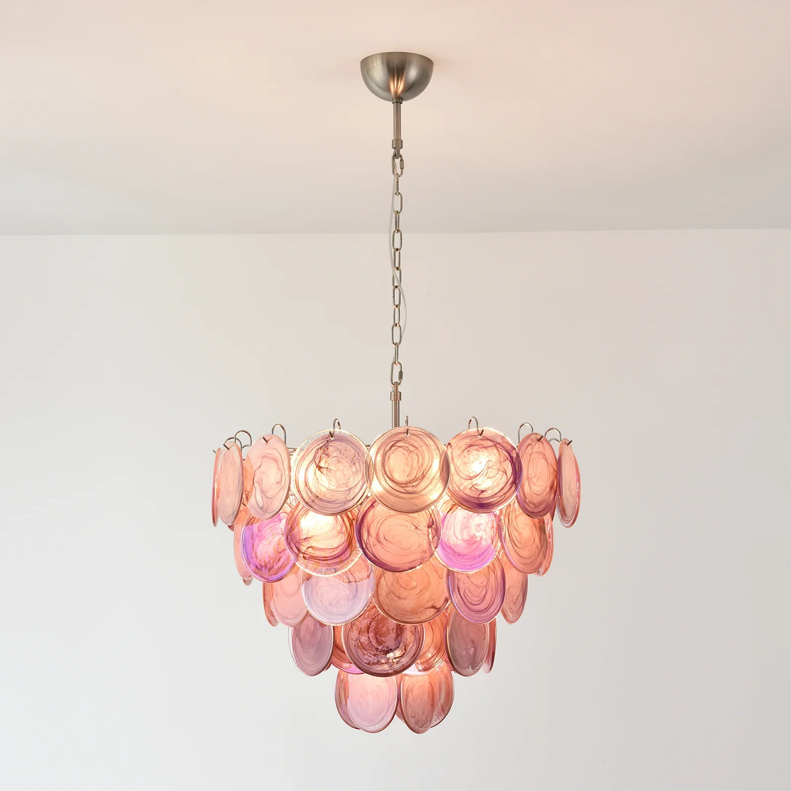 Pink Disc Murano Chandelier - Image 12