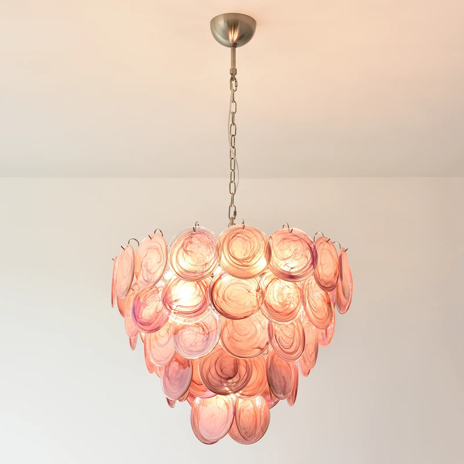 Pink Disc Murano Chandelier - Image 14