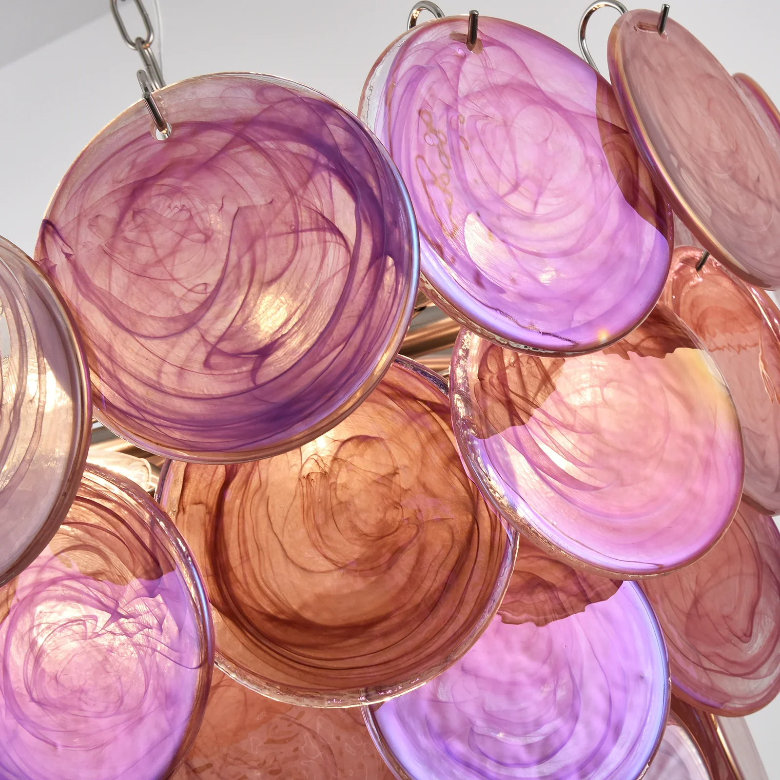 Pink Disc Murano Chandelier - Image 16