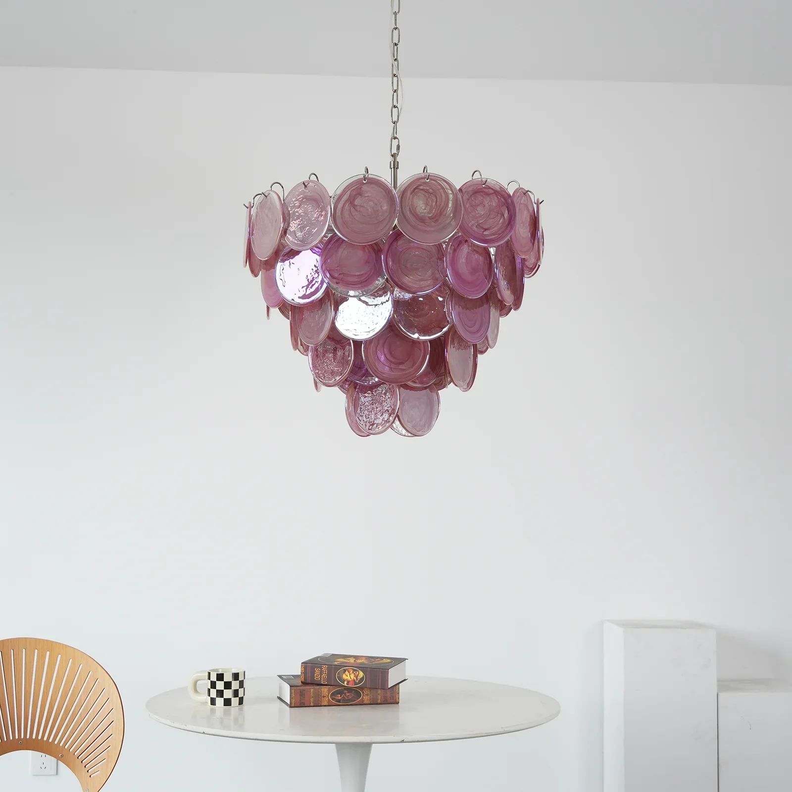 Pink Disc Murano Chandelier - Image 6