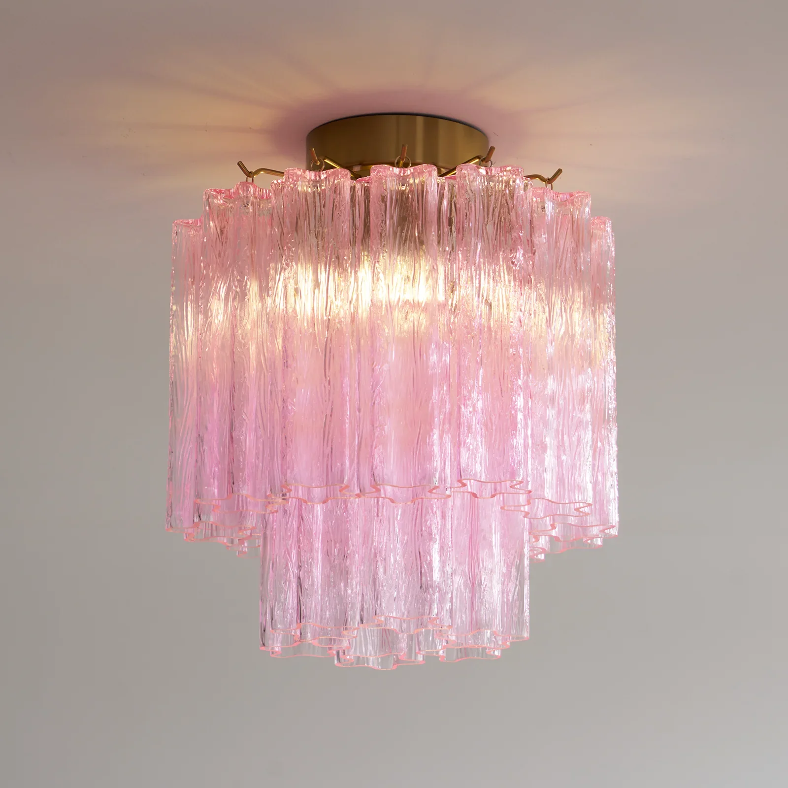 Pink Glass Tubes Murano Ceiling Lamp - Image 5