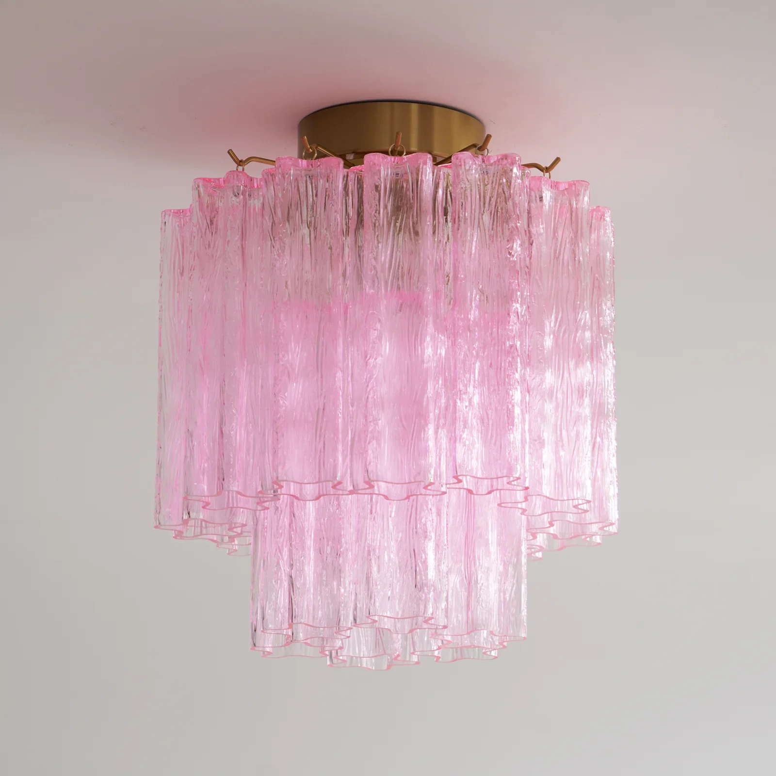 Pink Glass Tubes Murano Ceiling Lamp - Image 6