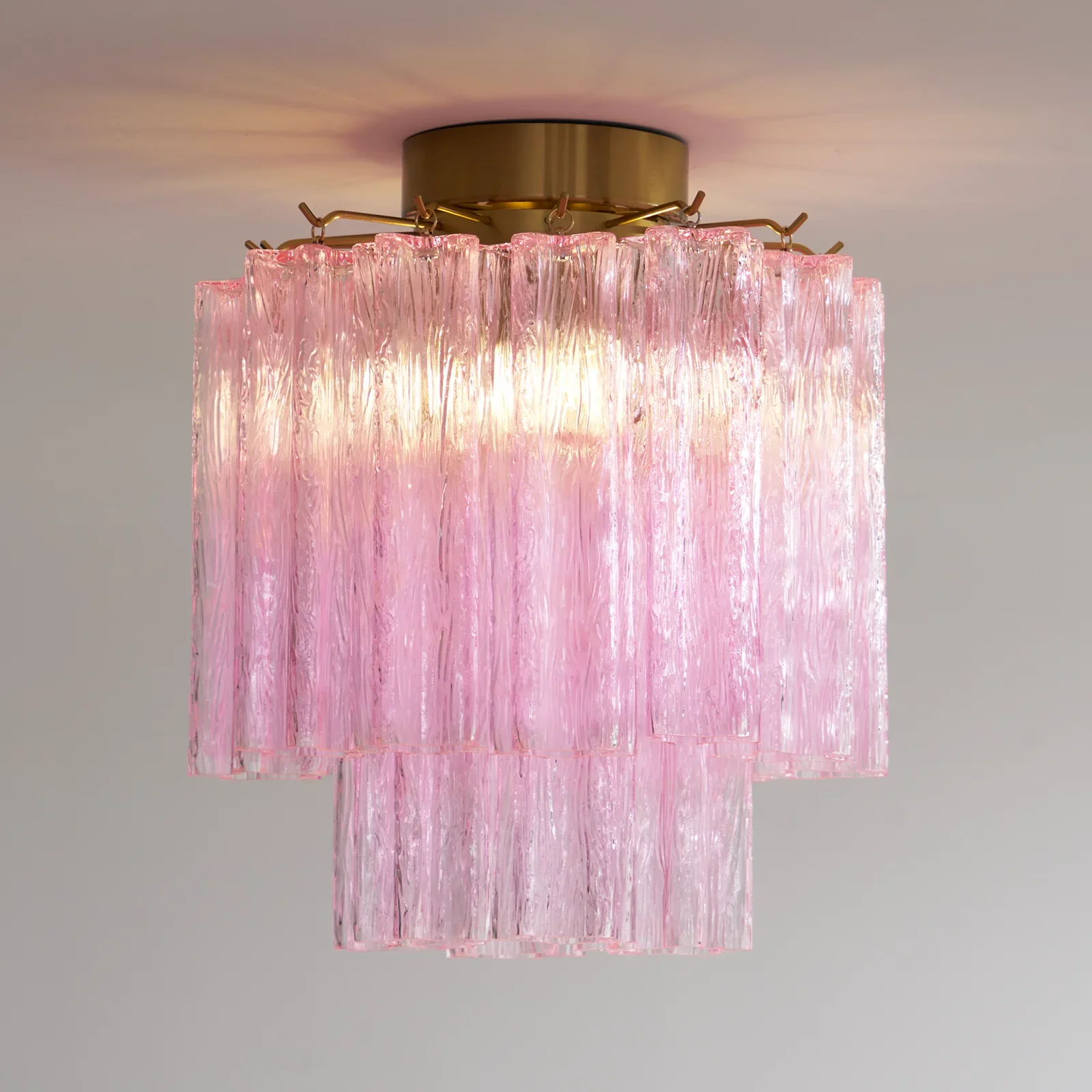 Pink Glass Tubes Murano Ceiling Lamp - Image 7