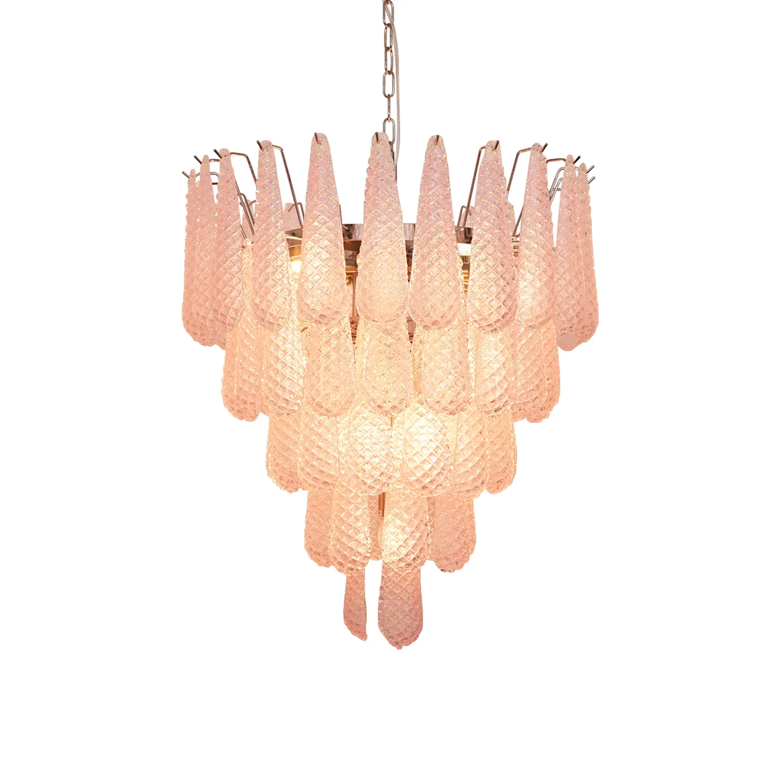 Pink Murano Petal Drop Glass Chandelier - Image 25