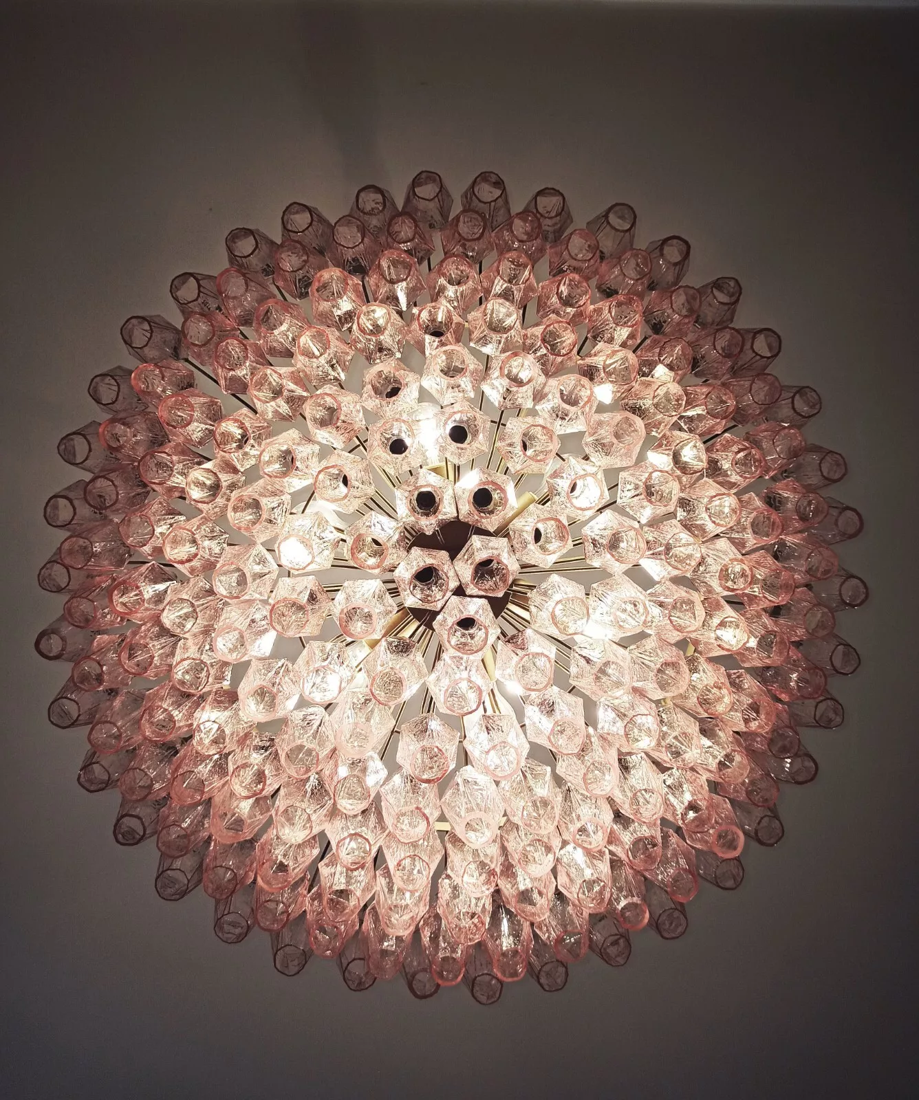 Pink Murano Rhombus Faceted Glass Chandelier - Image 18