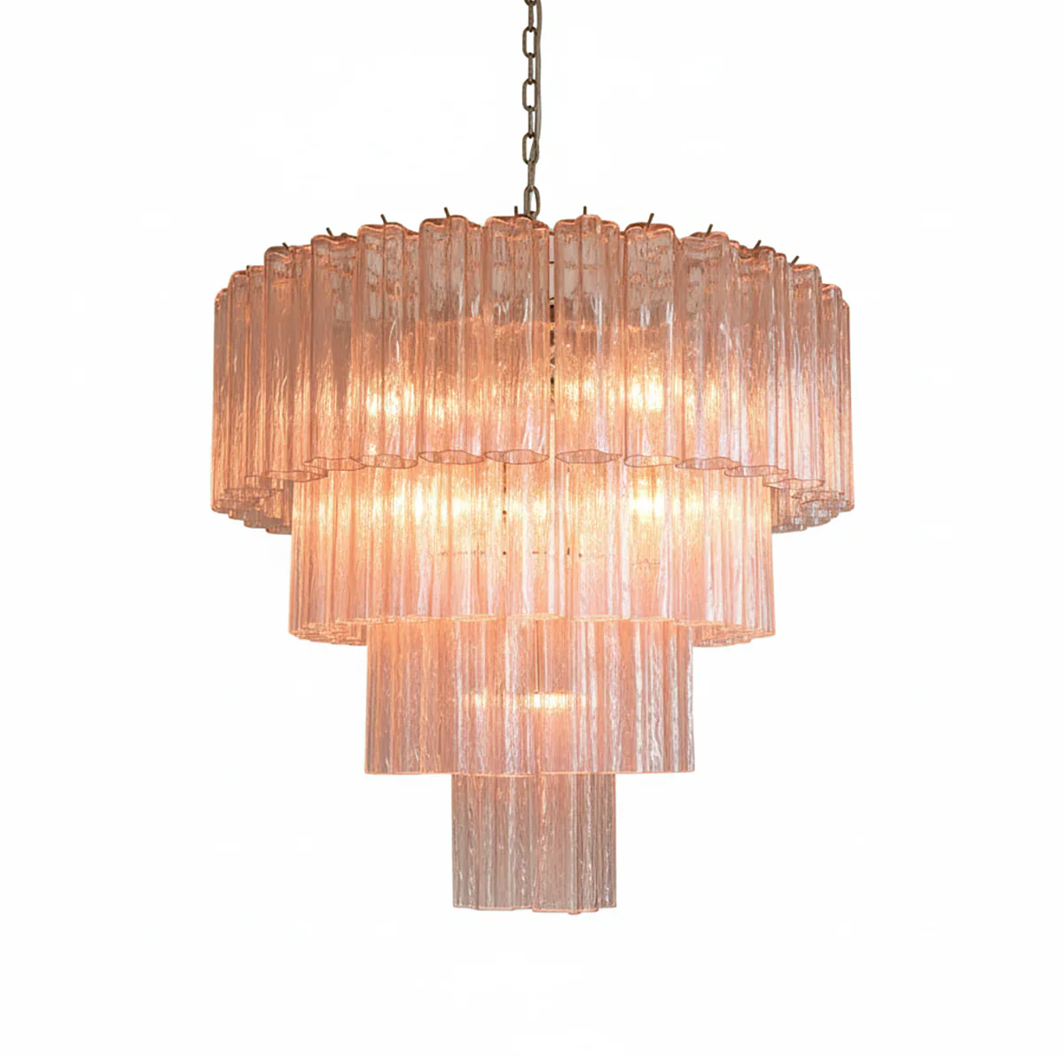 Pink Murano Star Shaped Glass Tube Chandelier - Image 21