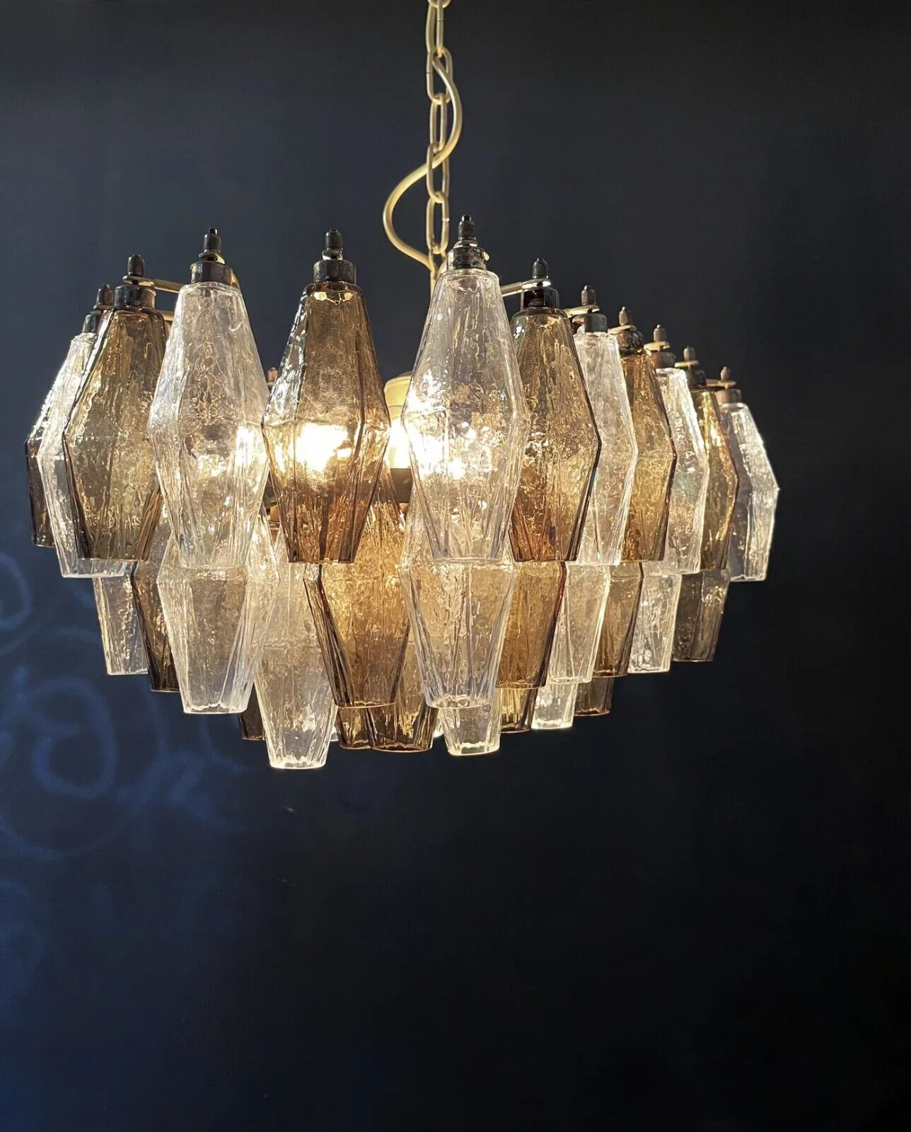 Poliedri Murano Transparent Smoked Chandelier - Image 16
