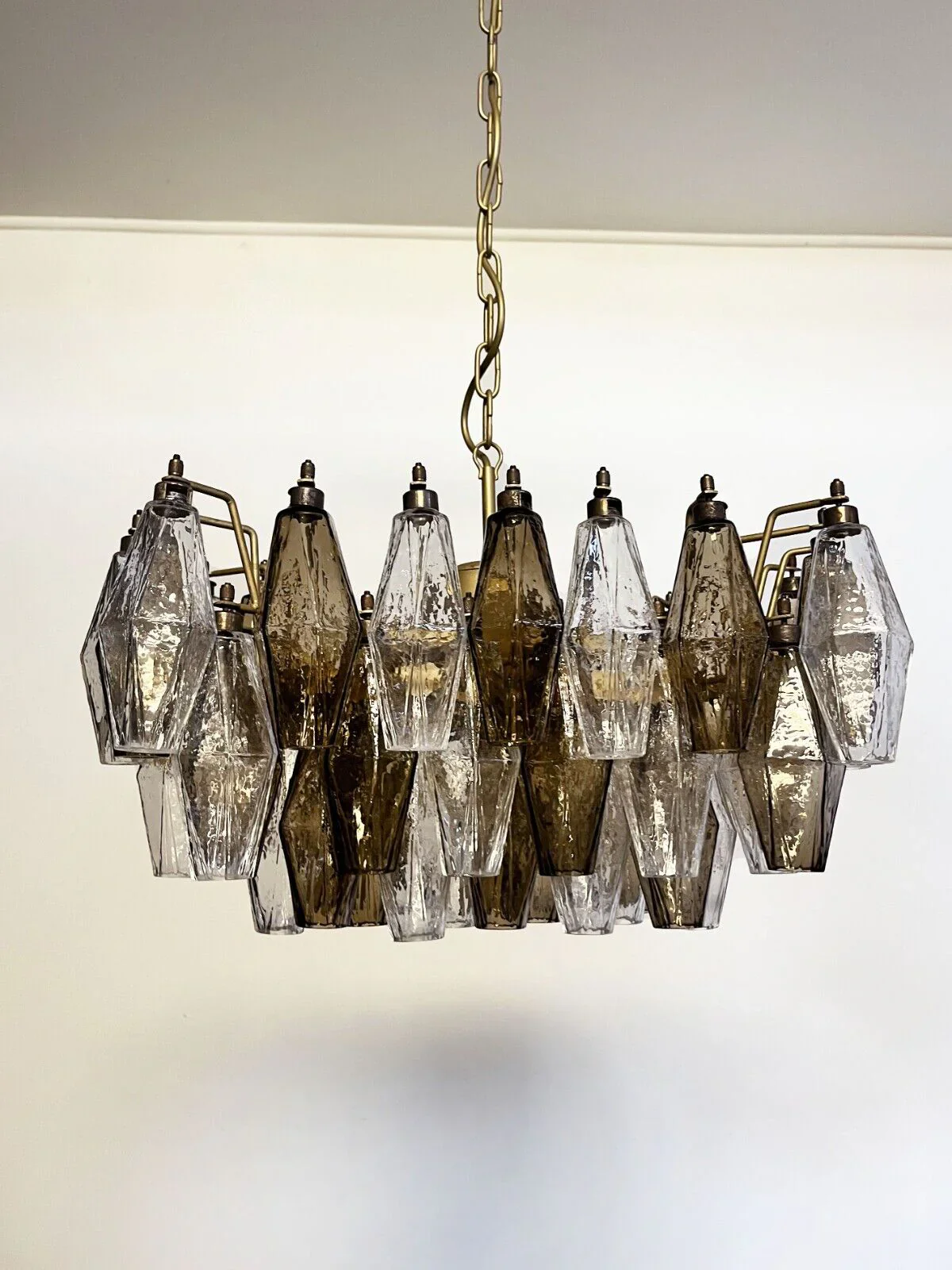 Poliedri Murano Transparent Smoked Chandelier - Image 17