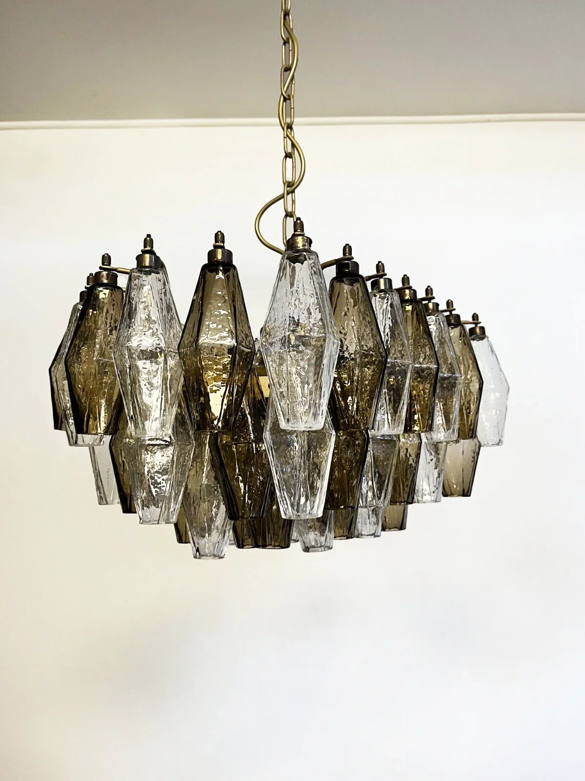 Poliedri Murano Transparent Smoked Chandelier - Image 18