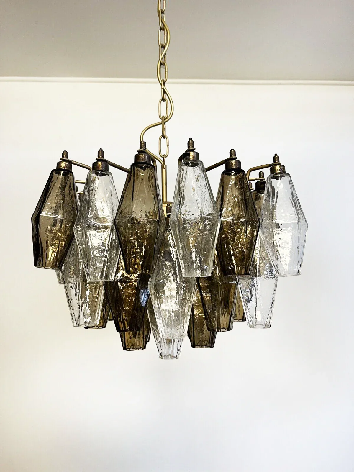 Poliedri Murano Transparent Smoked Chandelier - Image 19