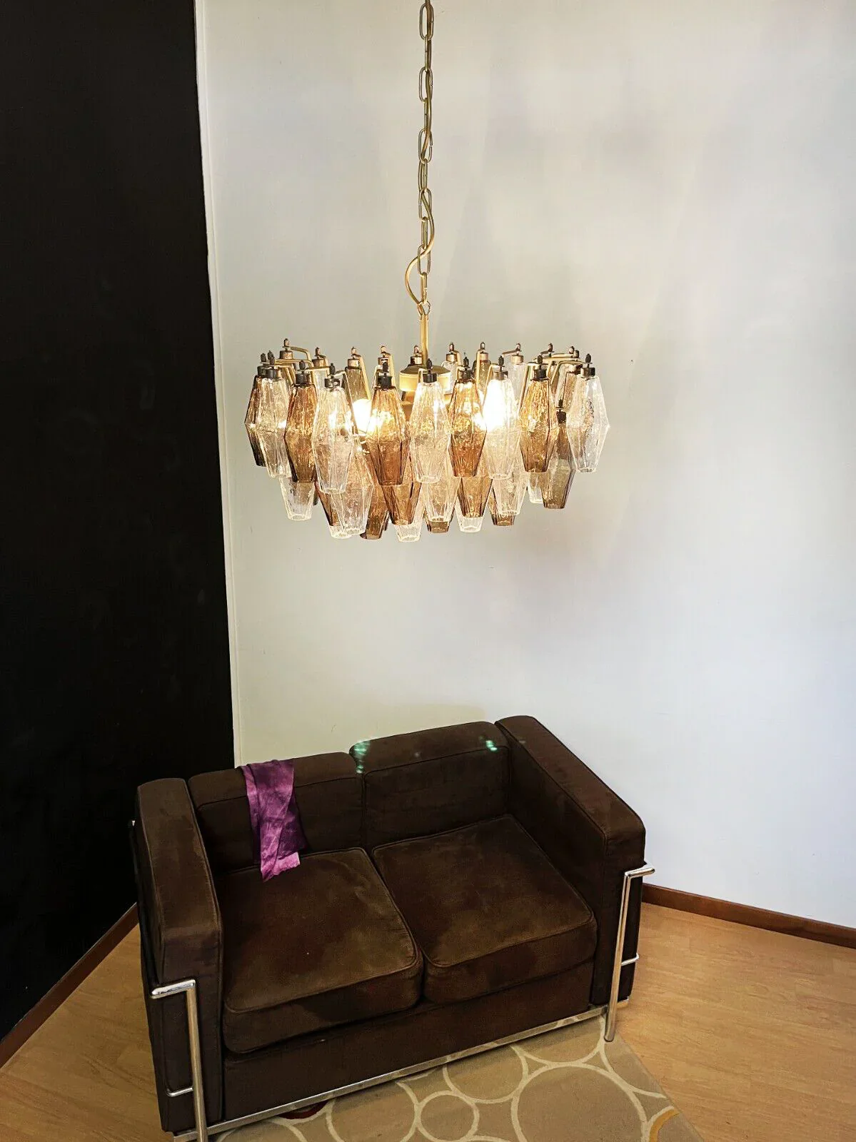 Poliedri Murano Transparent Smoked Chandelier - Image 4