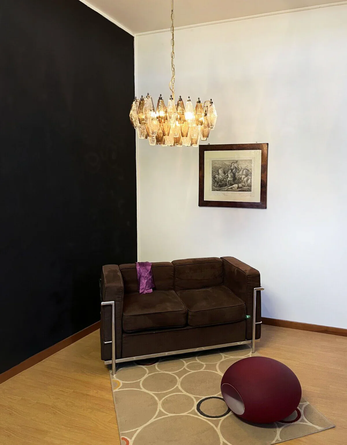 Poliedri Murano Transparent Smoked Chandelier - Image 5