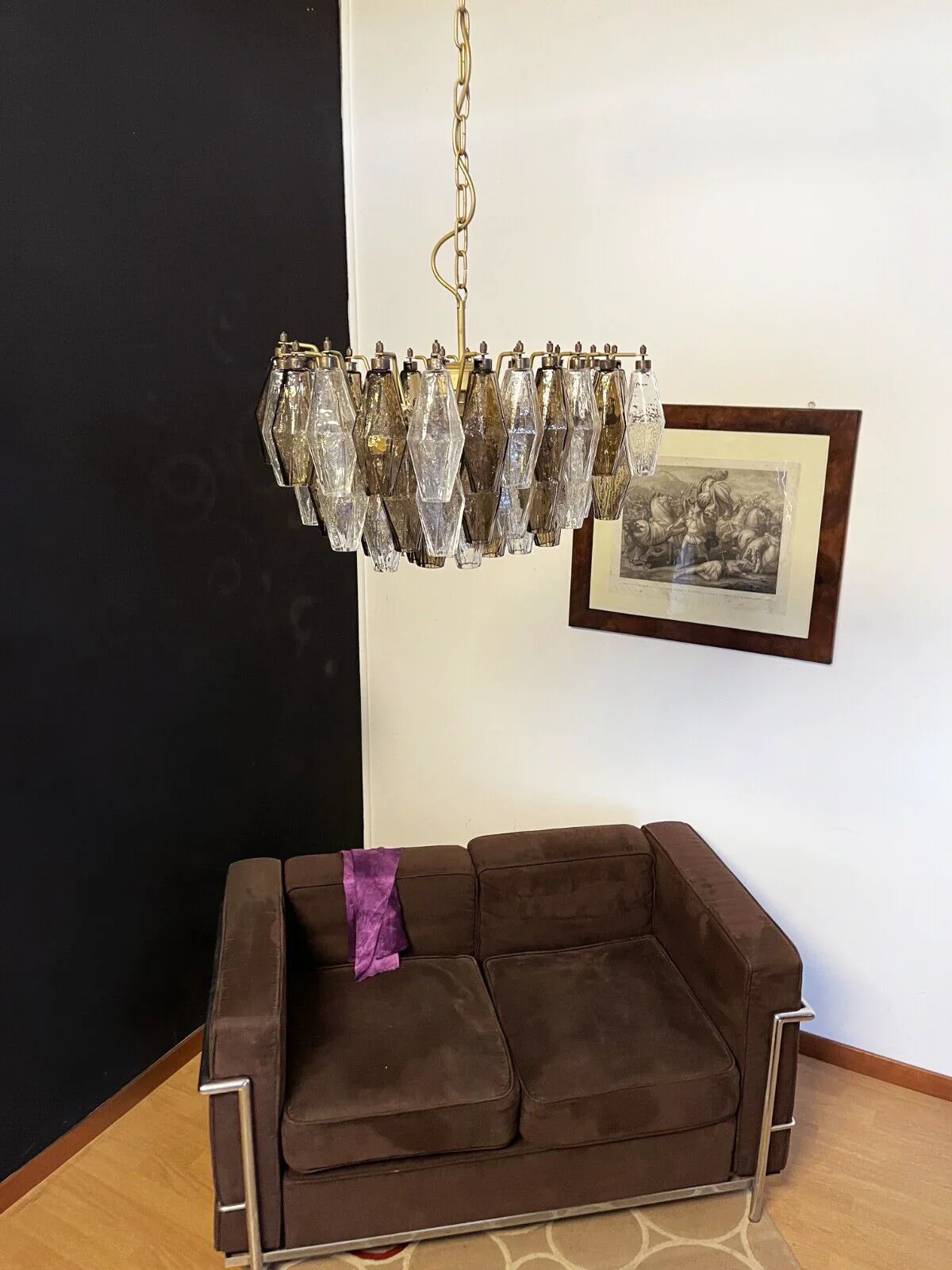 Poliedri Murano Transparent Smoked Chandelier - Image 7
