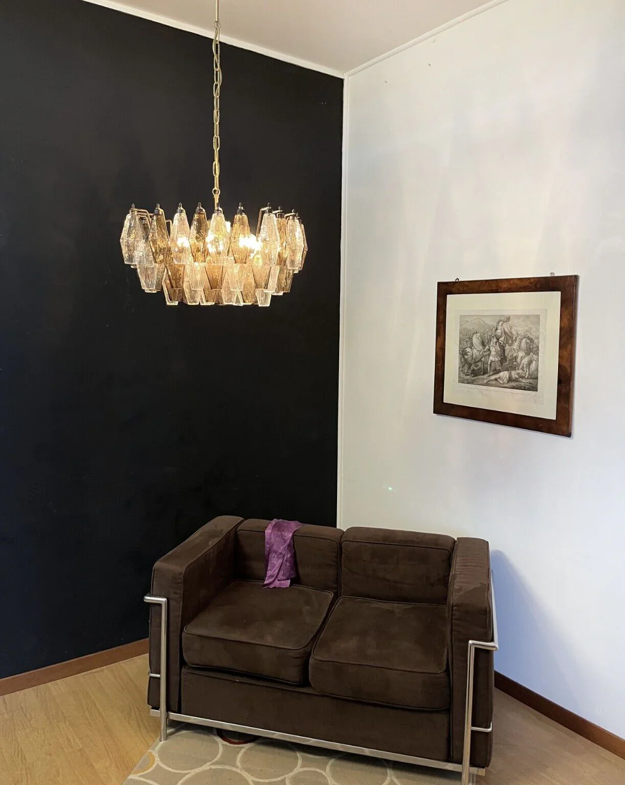 Poliedri Murano Transparent Smoked Chandelier - Image 9