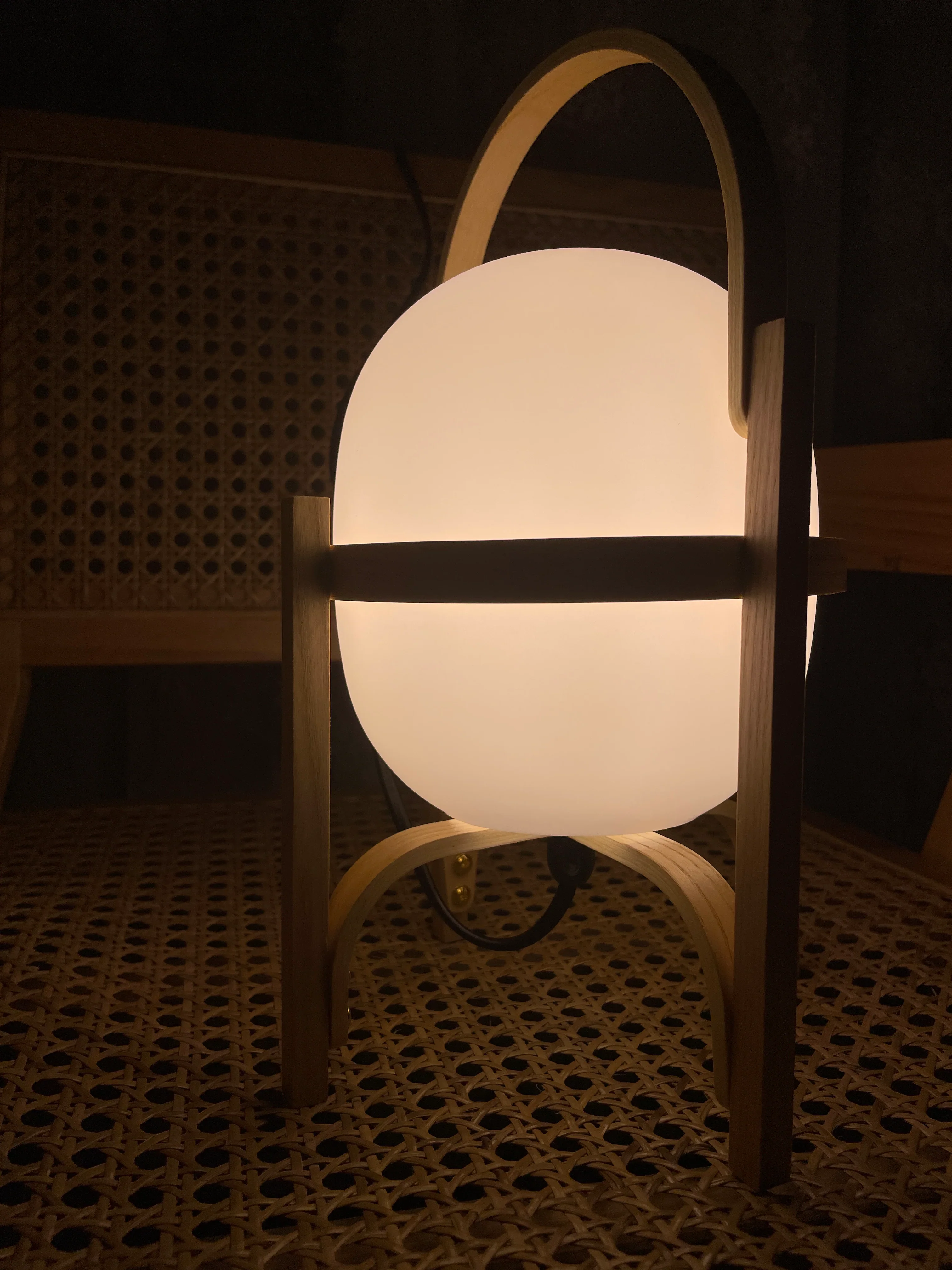 Portable Wood Lantern Glass Table Lamp - Image 22