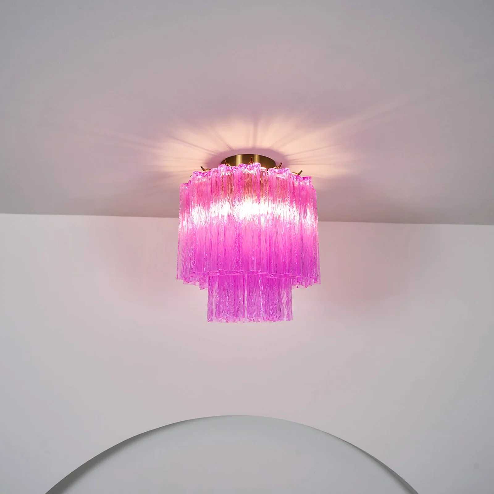 Purple Glass Tubes Murano Ceiling Lamp - Image 2
