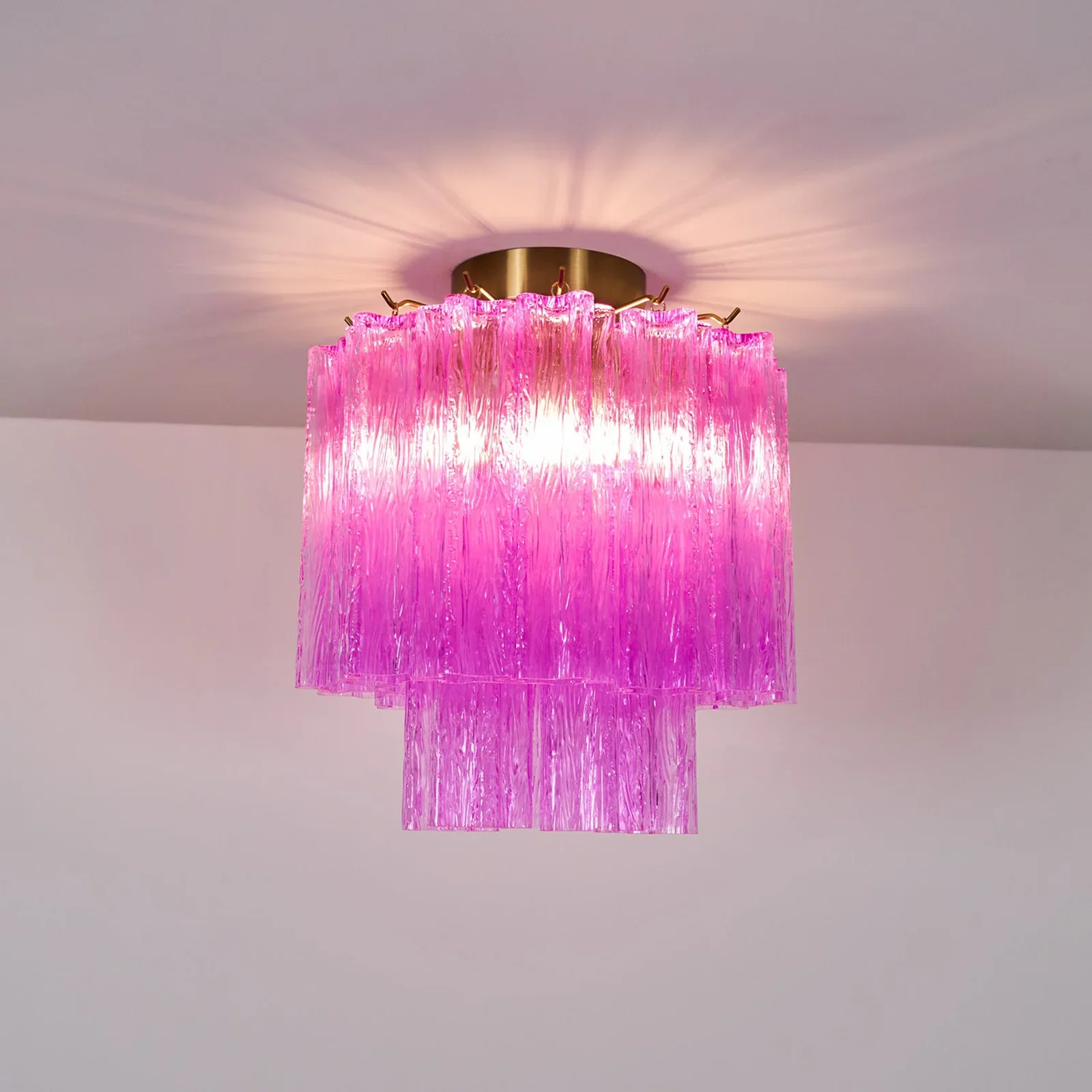 Purple Glass Tubes Murano Ceiling Lamp - Image 4