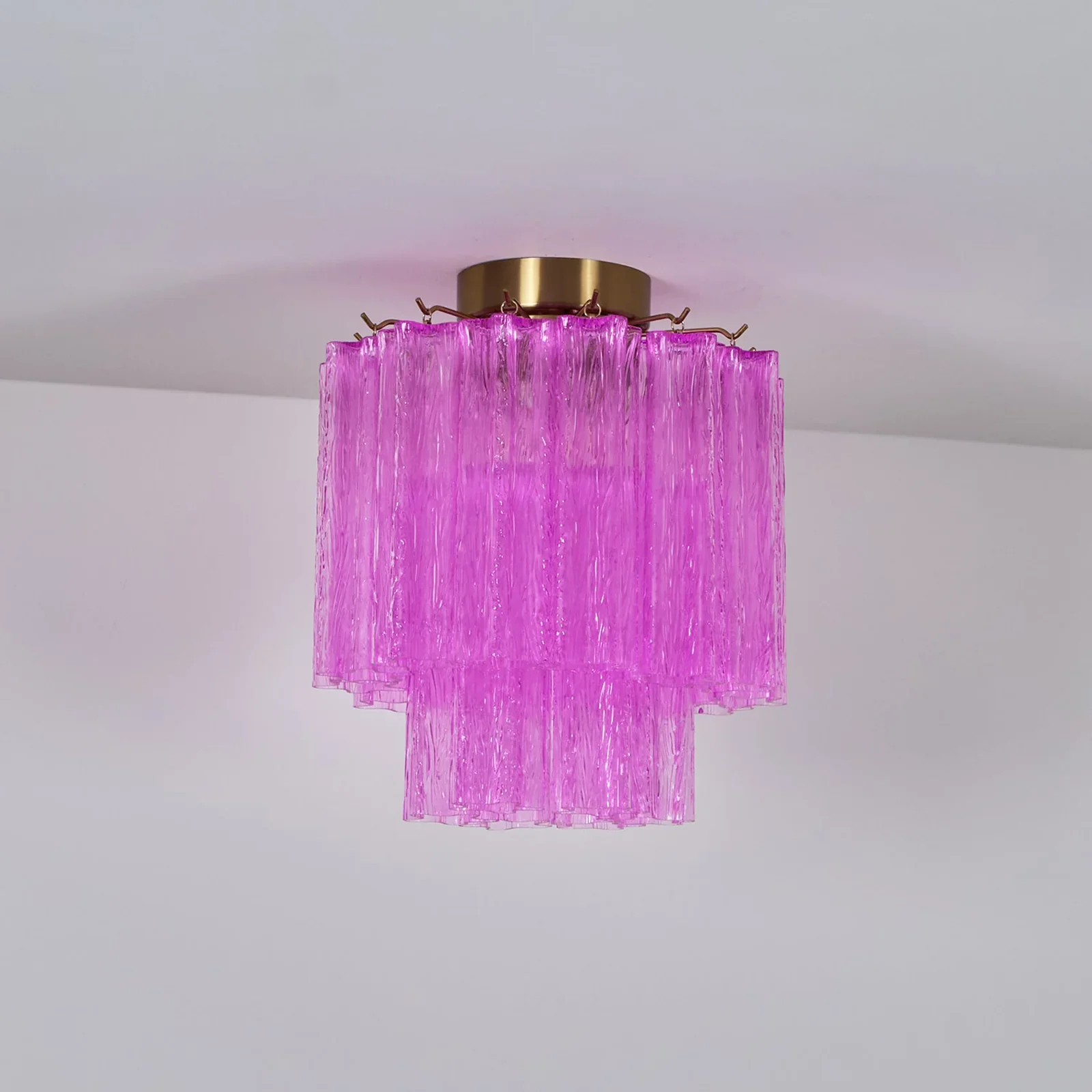 Purple Glass Tubes Murano Ceiling Lamp - Image 5