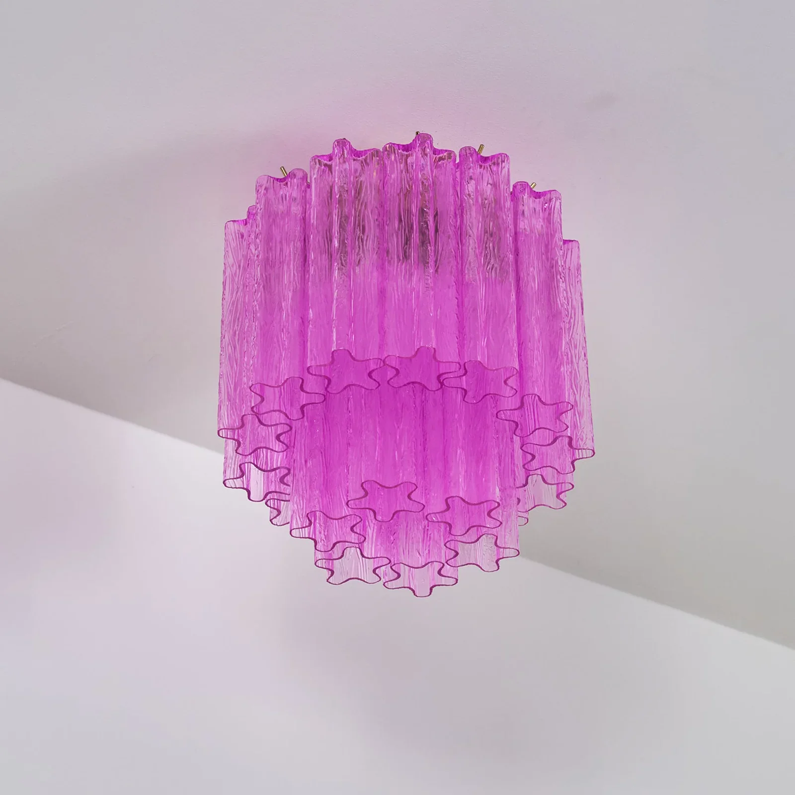 Purple Glass Tubes Murano Ceiling Lamp - Image 9