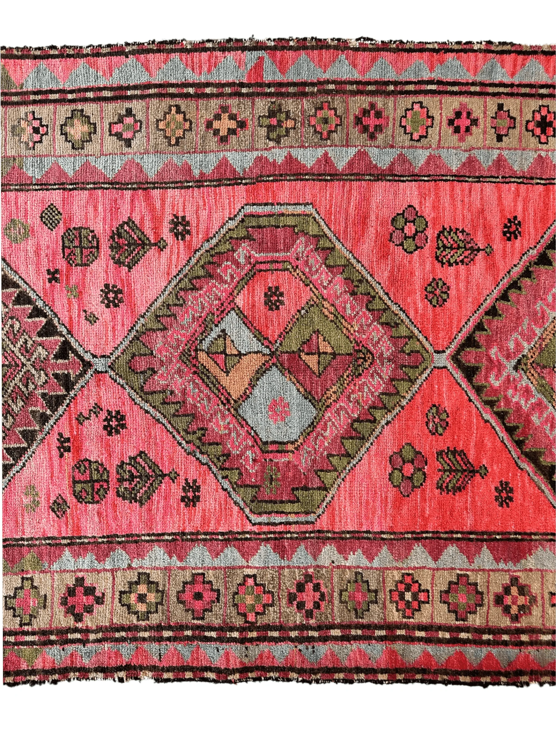 Rare Antique Handmade Caucasian Runner Rug 3’7" x 9’2" - Image 3