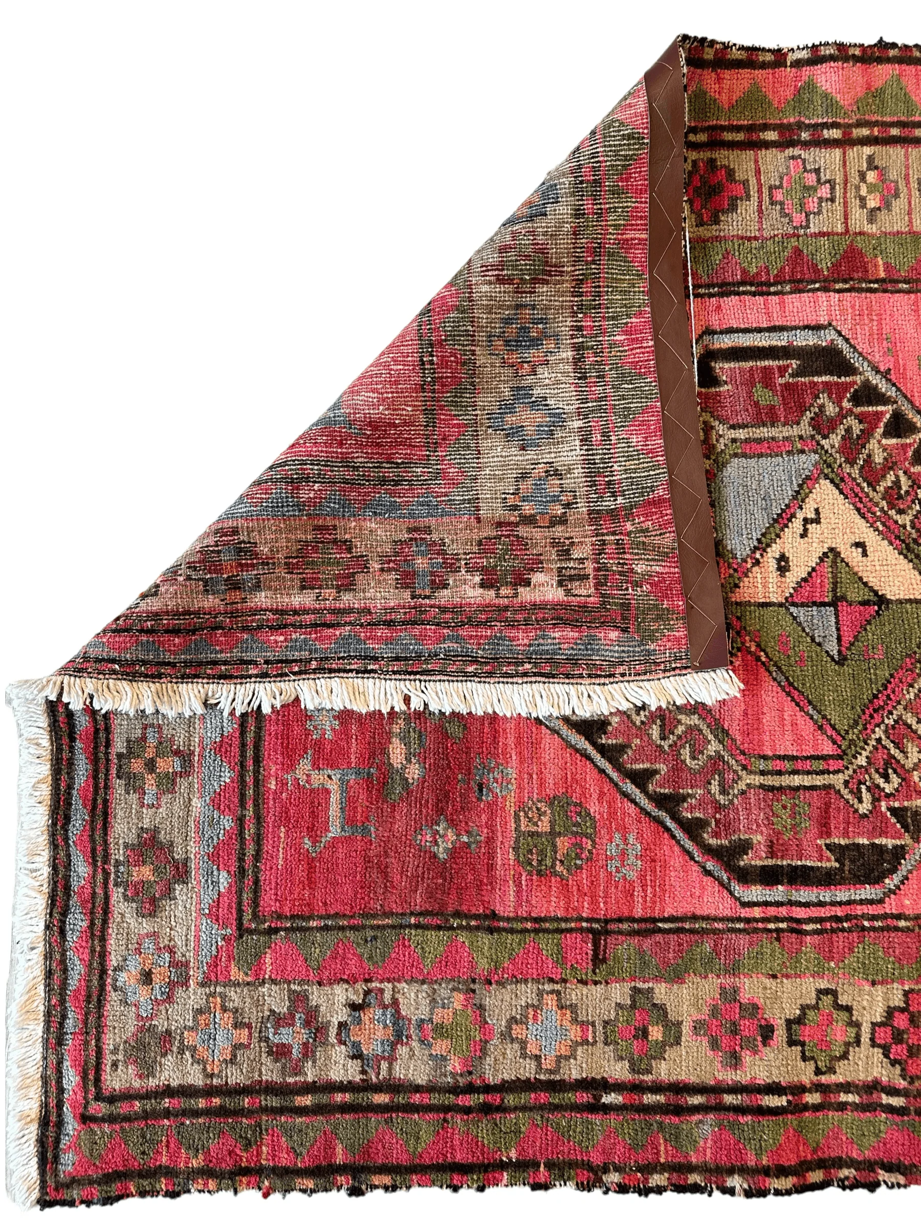 Rare Antique Handmade Caucasian Runner Rug 3’7" x 9’2" - Image 7