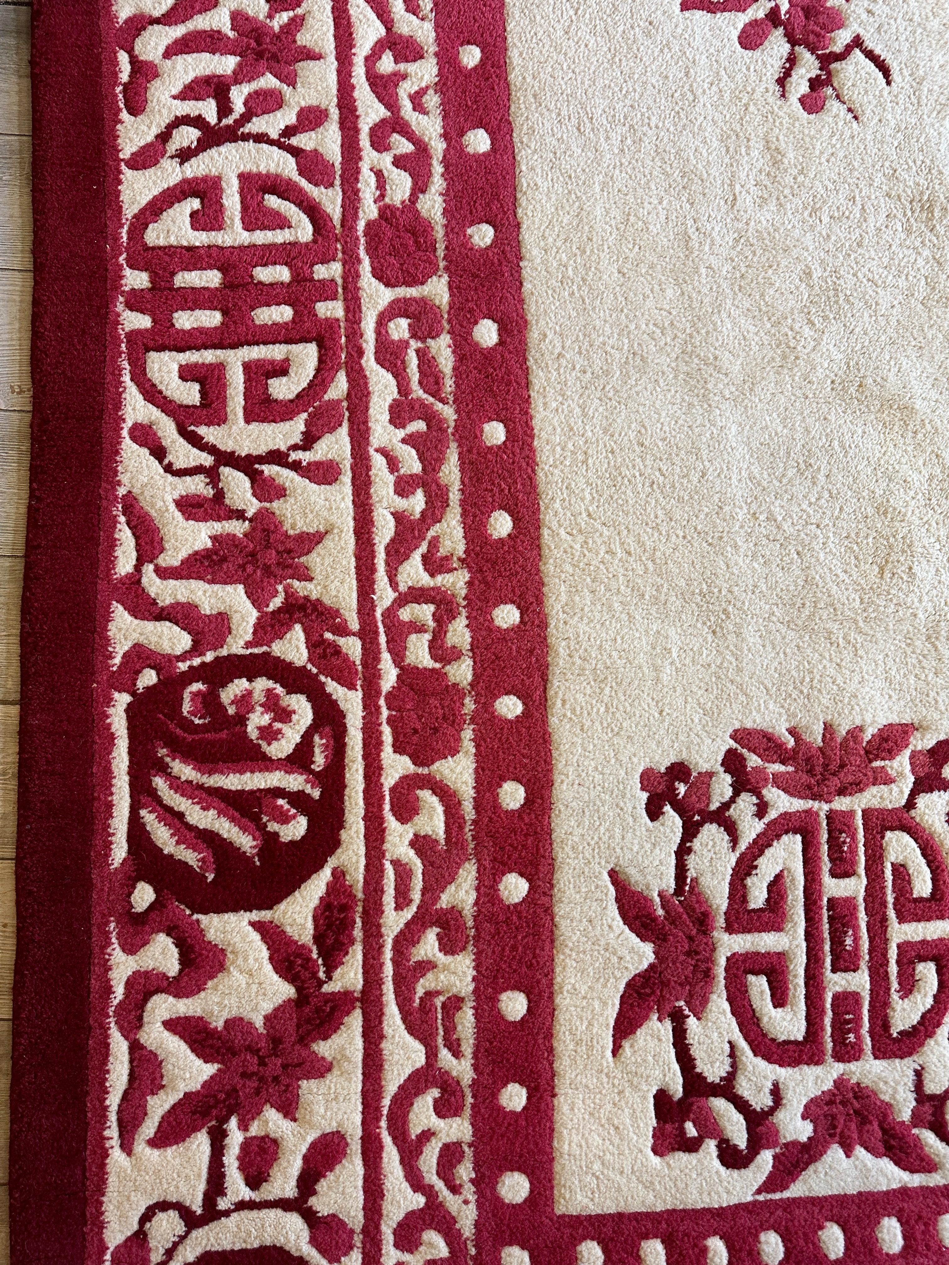Red & Beige Chinese Art Deco Style Rug 11 x 15 - Image 9