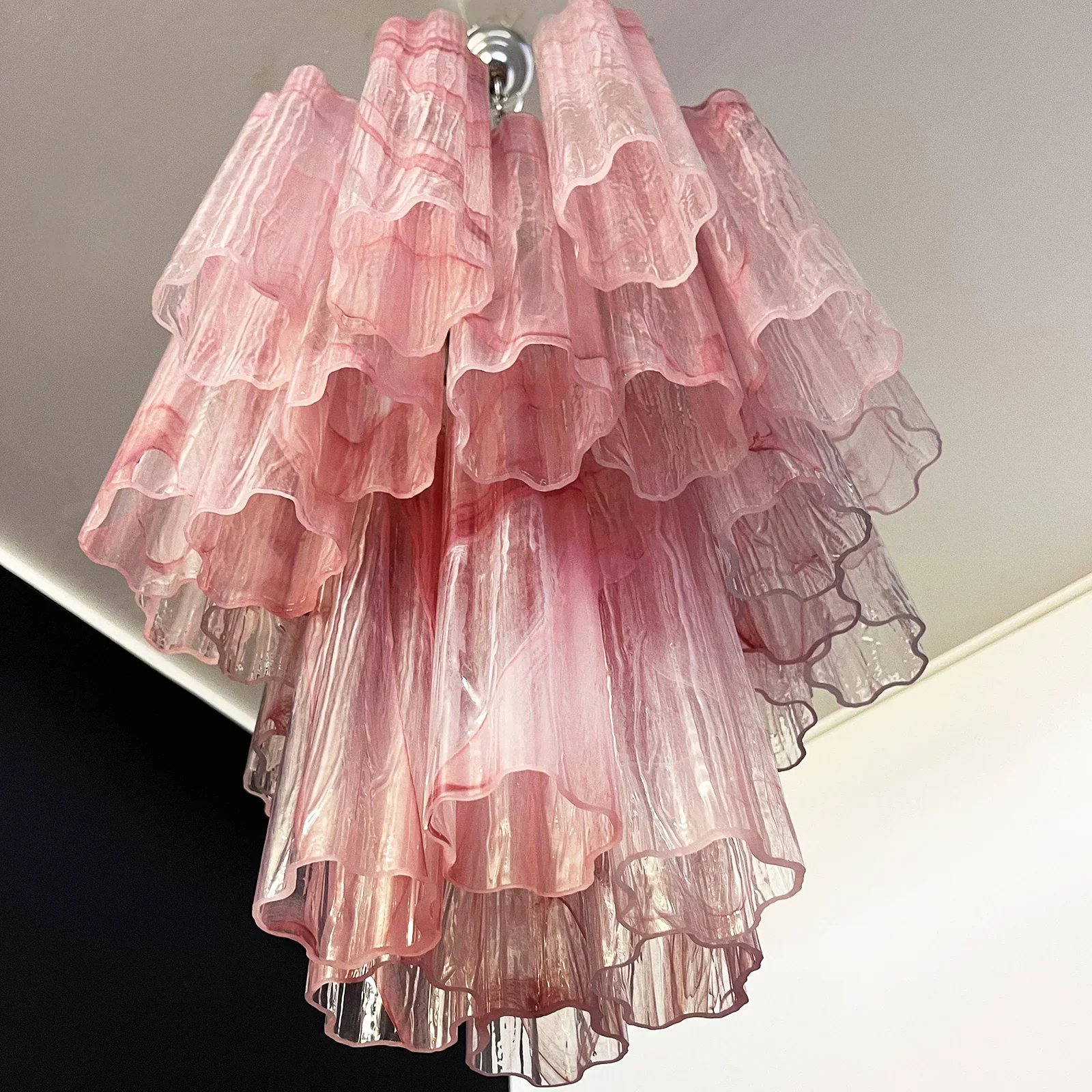 Red Murano Glass Tube Chandelier - Image 15