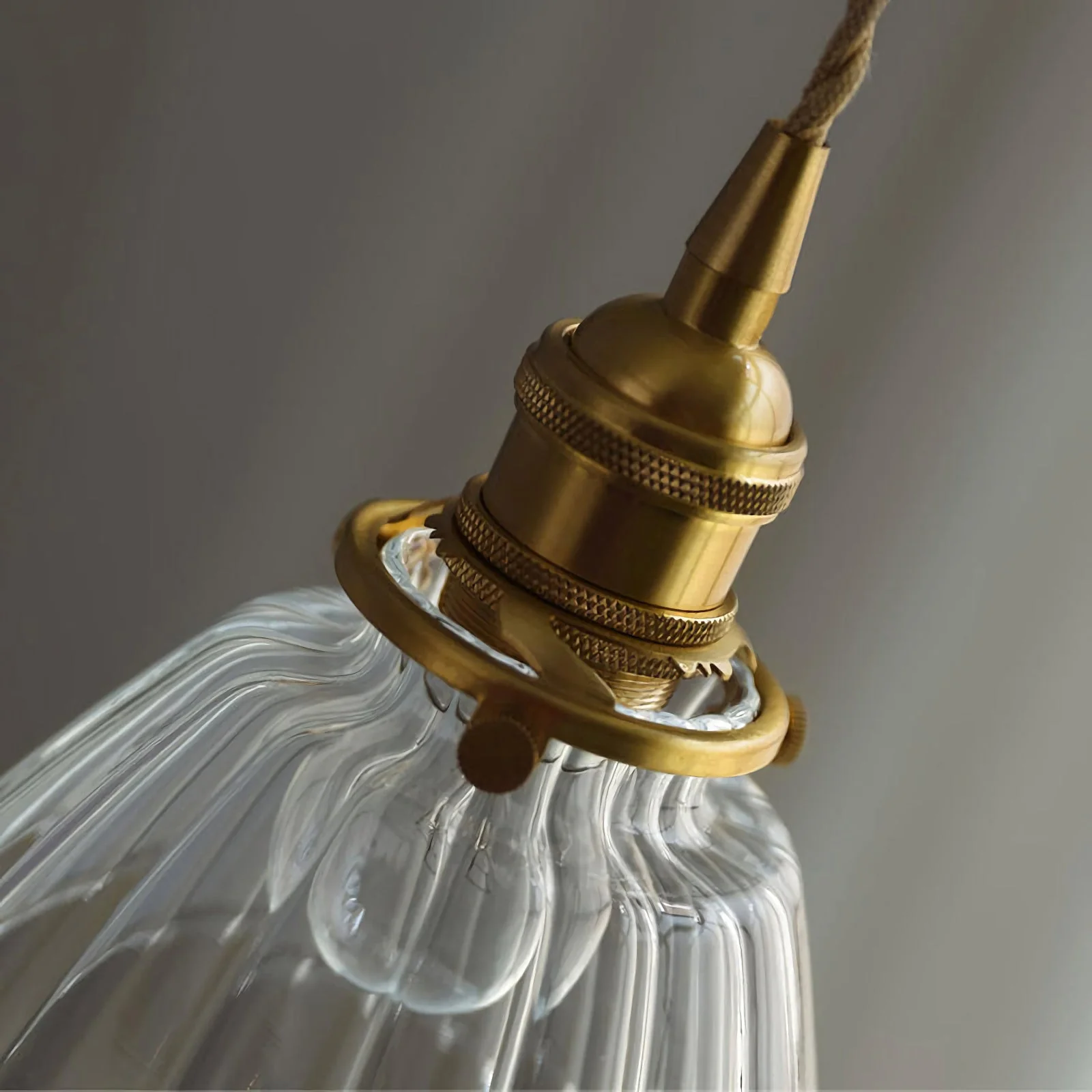 Retro Ribbed Glass Pendant Light - Image 16