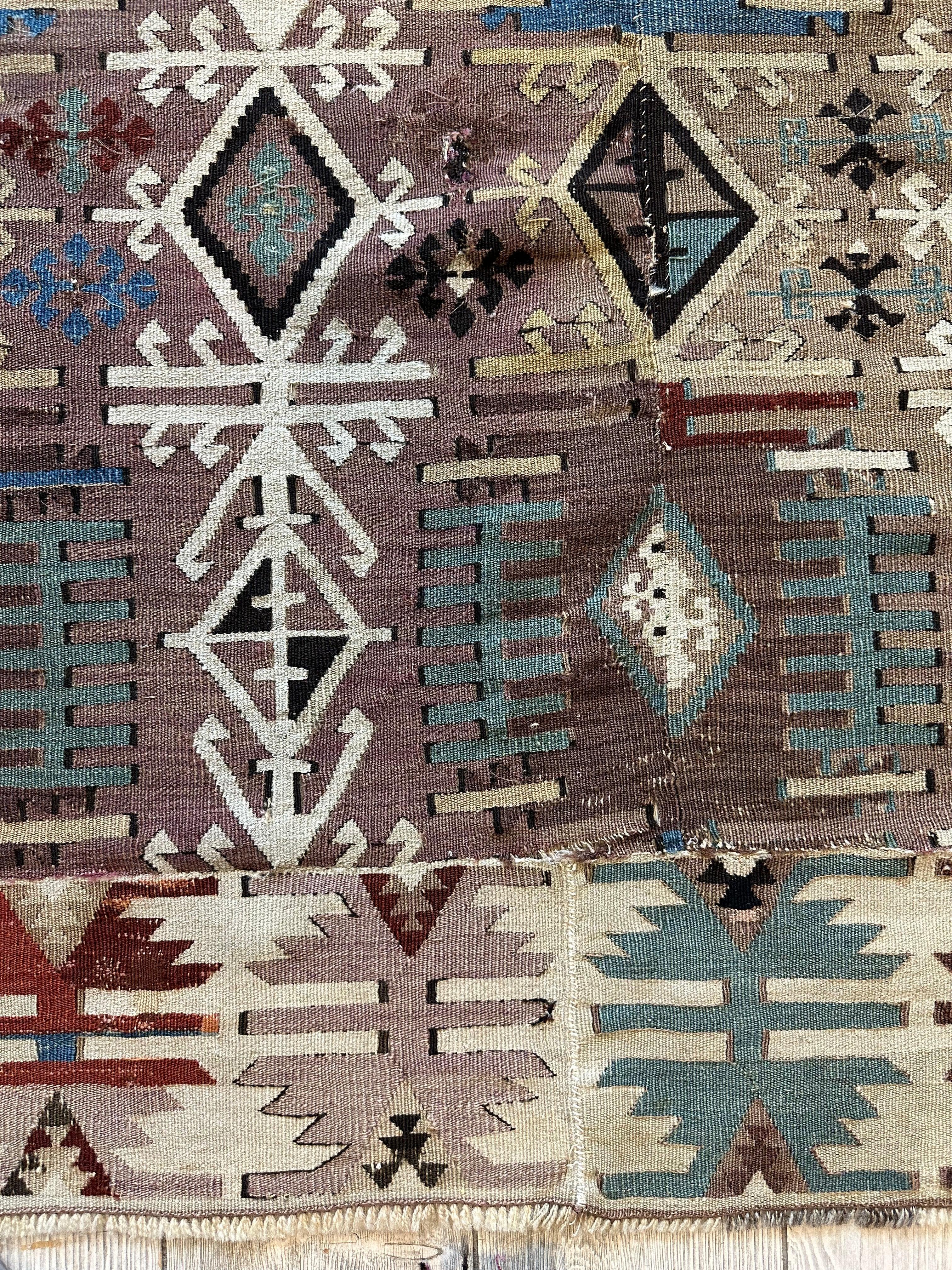 Reyhanli Anatolian 19th C Antique One Of A Kind Kilim Rug 5’ x 8’3” - Image 14
