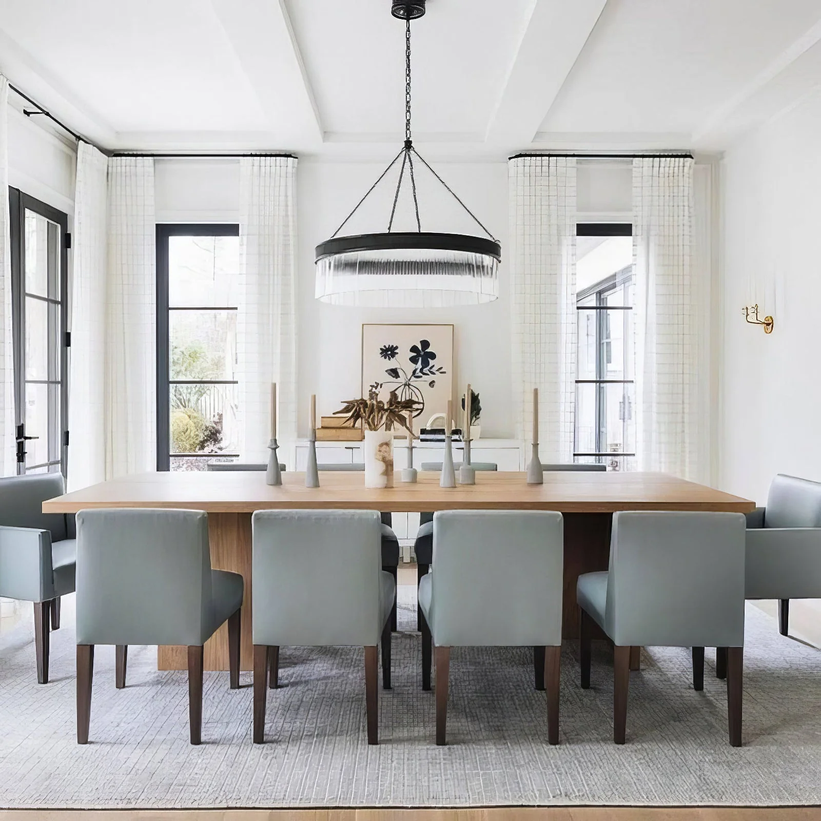 Ribbed Glass Ring Chandelier - Image 3