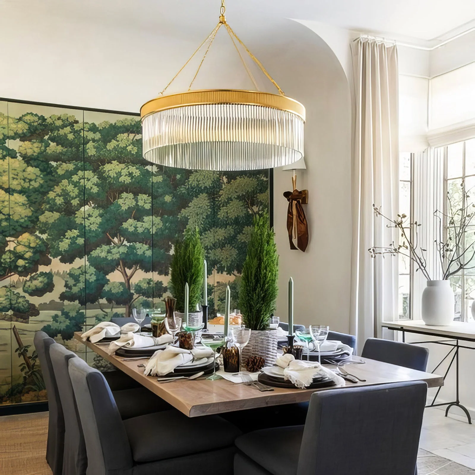 Ribbed Glass Ring Chandelier - Image 7