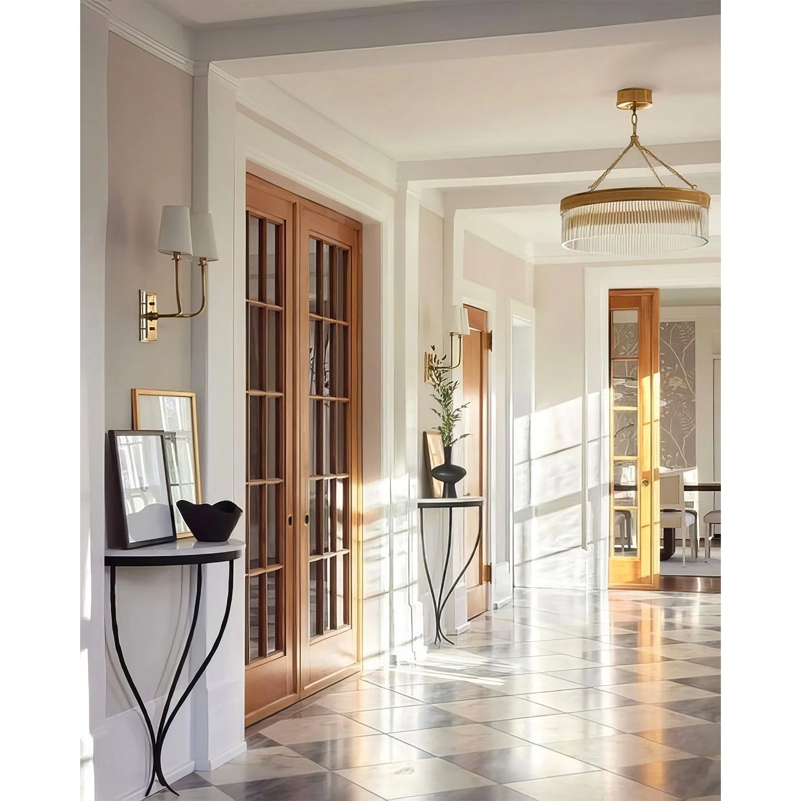 Ribbed Glass Ring Chandelier - Image 9