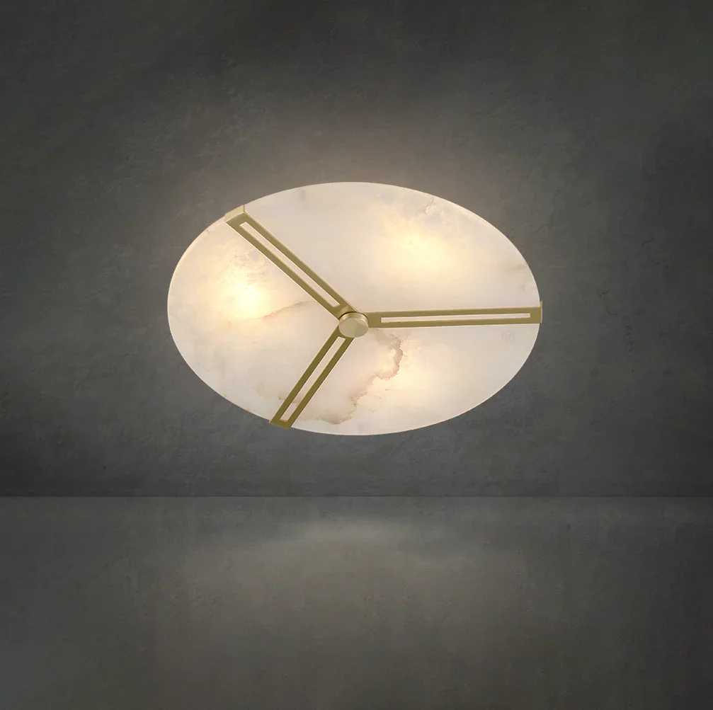 Round Copper Alabaster Ceiling Light - Image 10