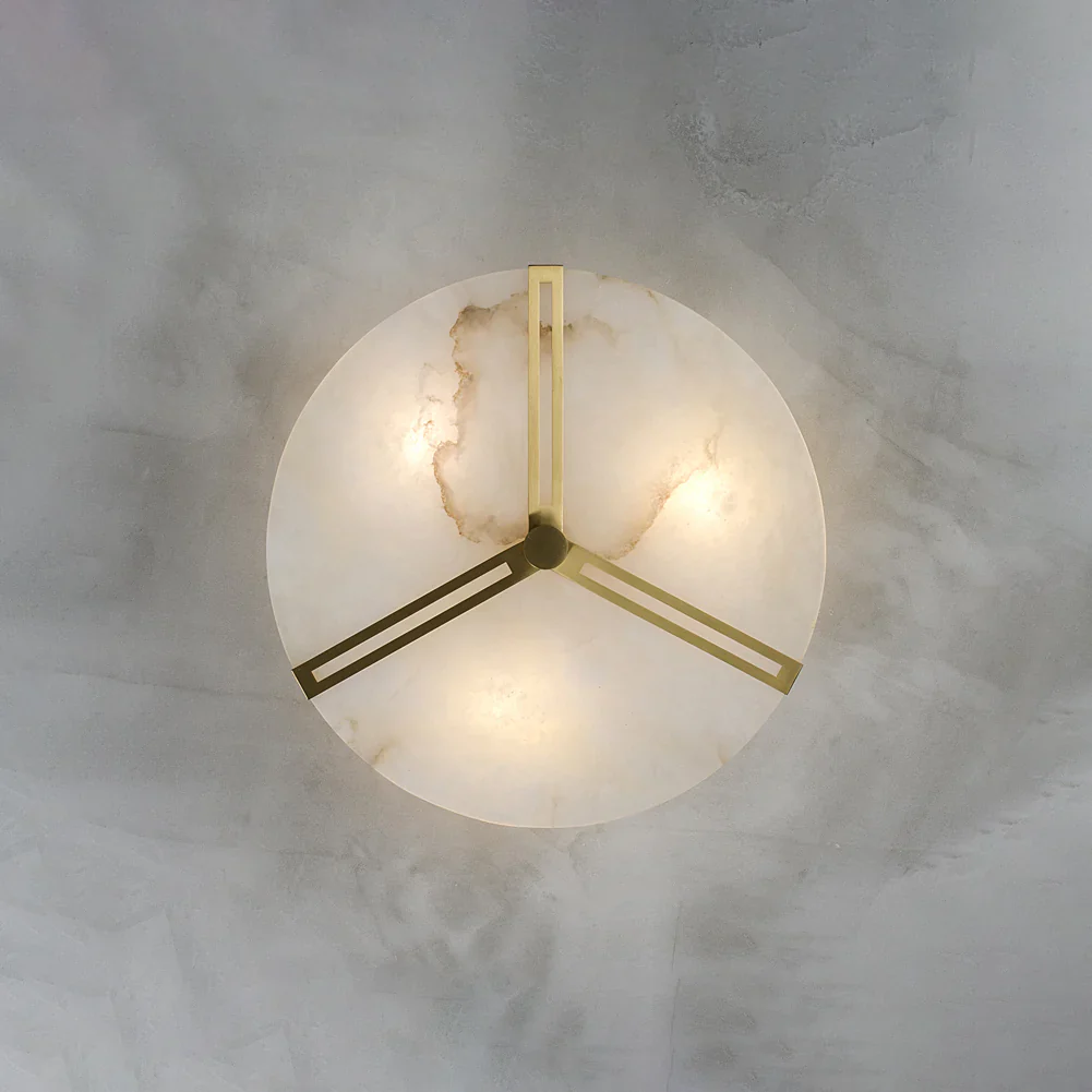 Round Copper Alabaster Ceiling Light - Image 13