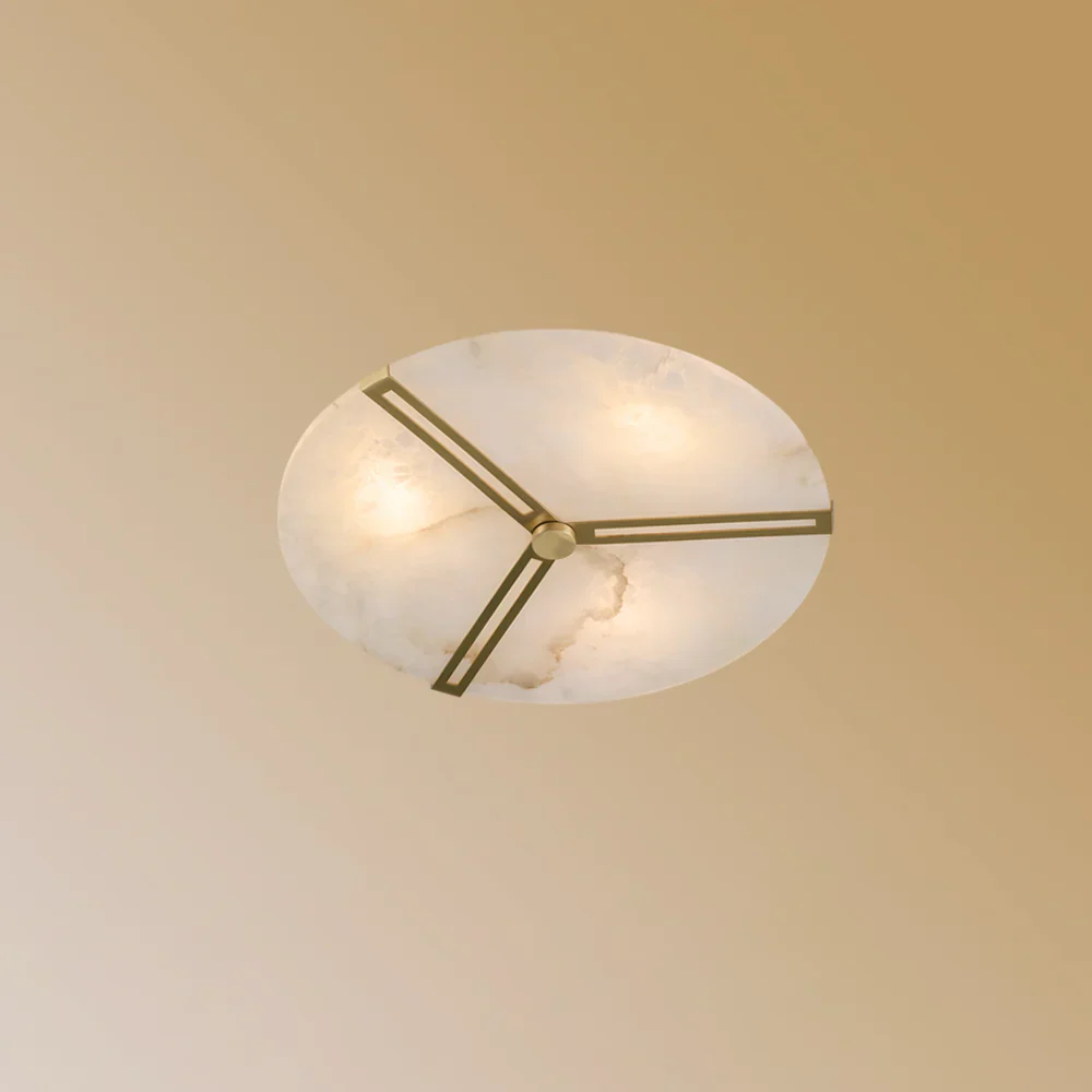 Round Copper Alabaster Ceiling Light - Image 14