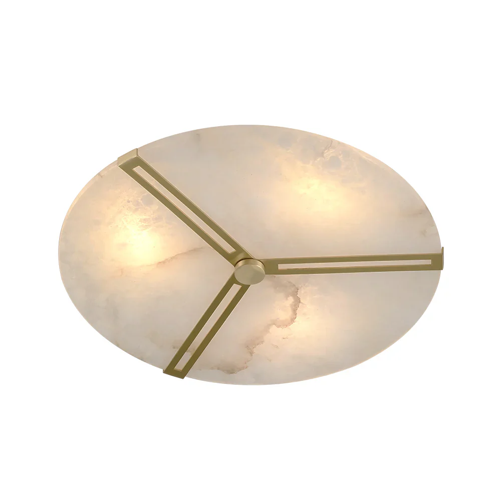 Round Copper Alabaster Ceiling Light - Image 15